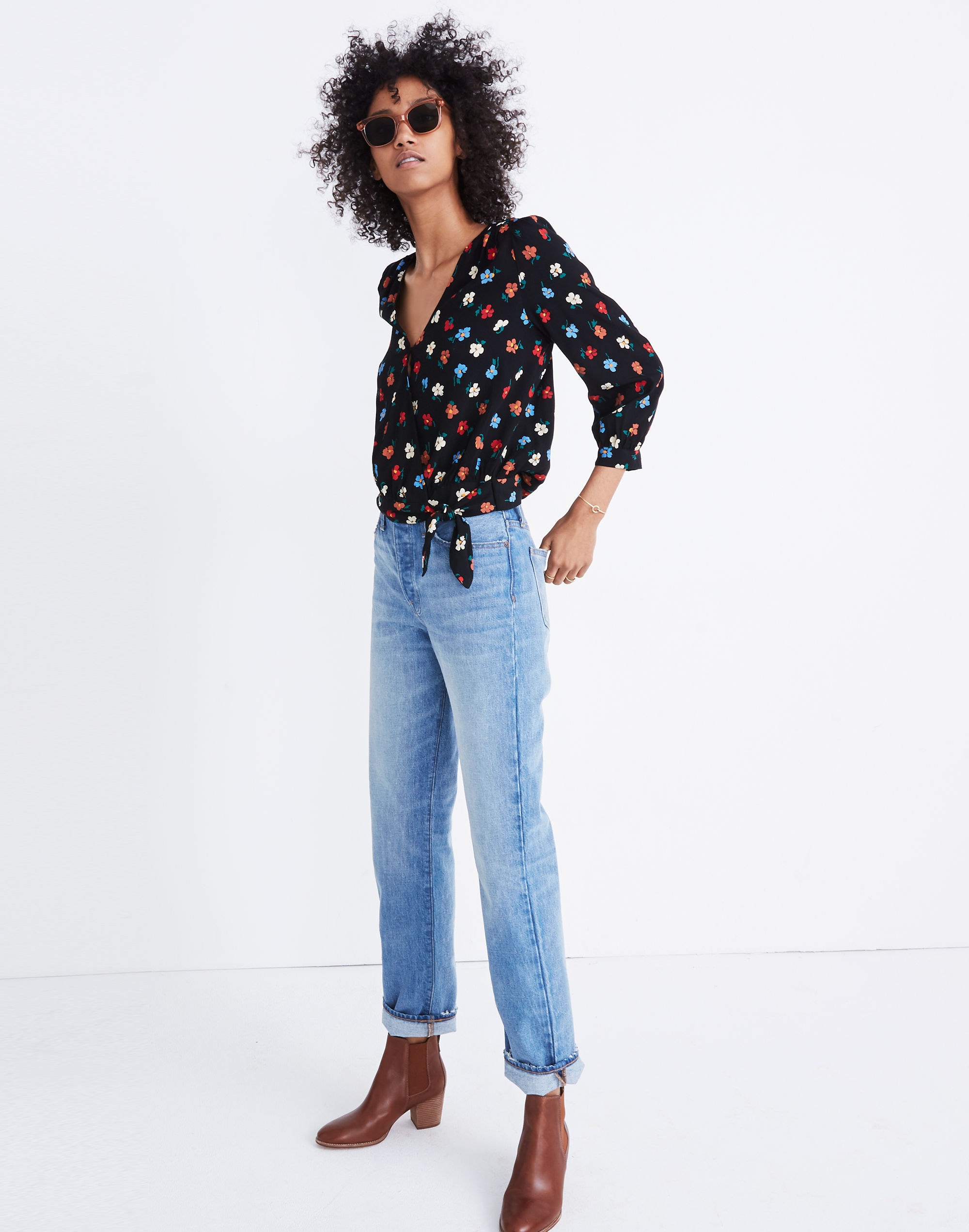 Wrap Top in Pressed Flowers