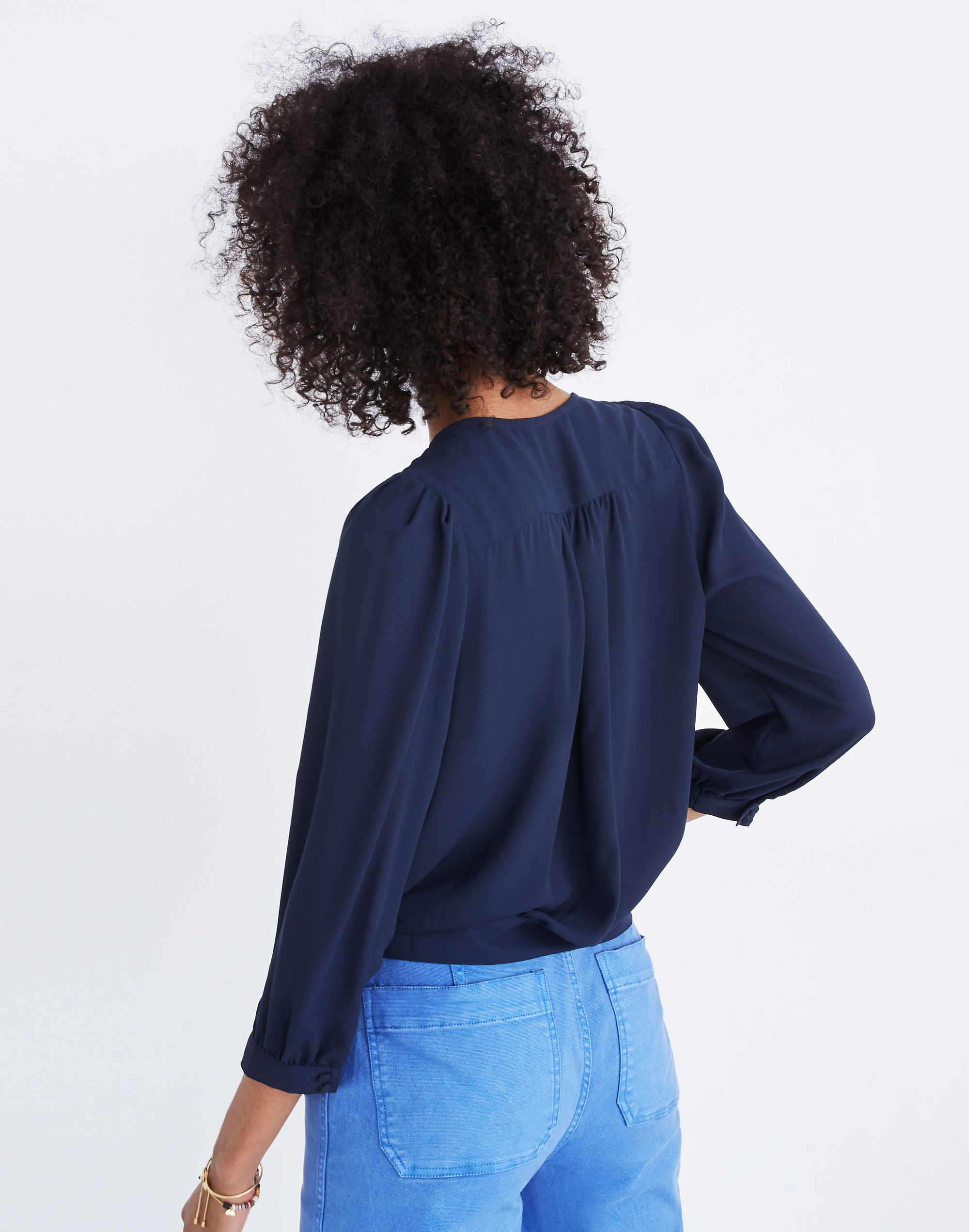 Wrap Top in Deep Indigo
