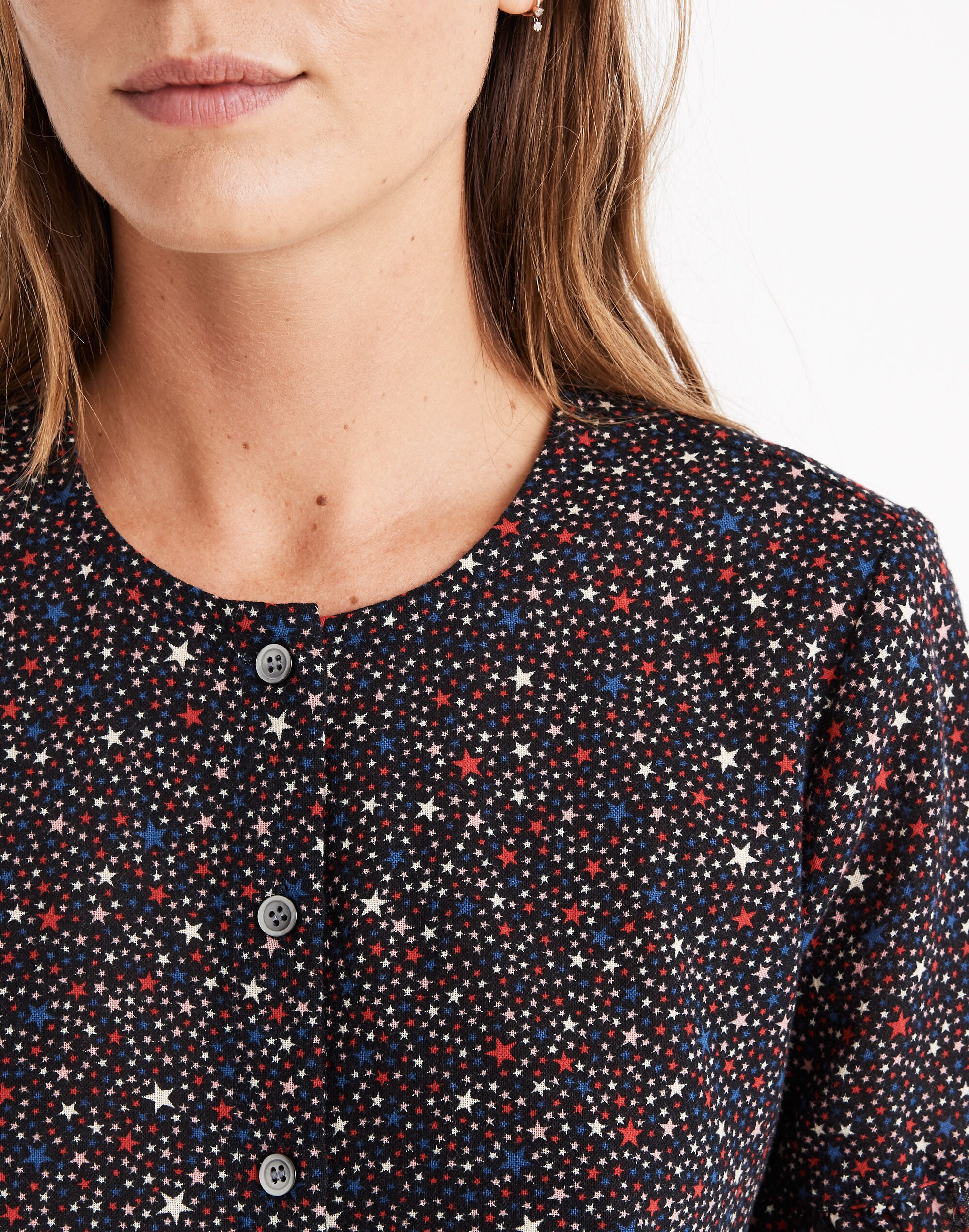 Studio Ruffle-Hem Top in Starry Night