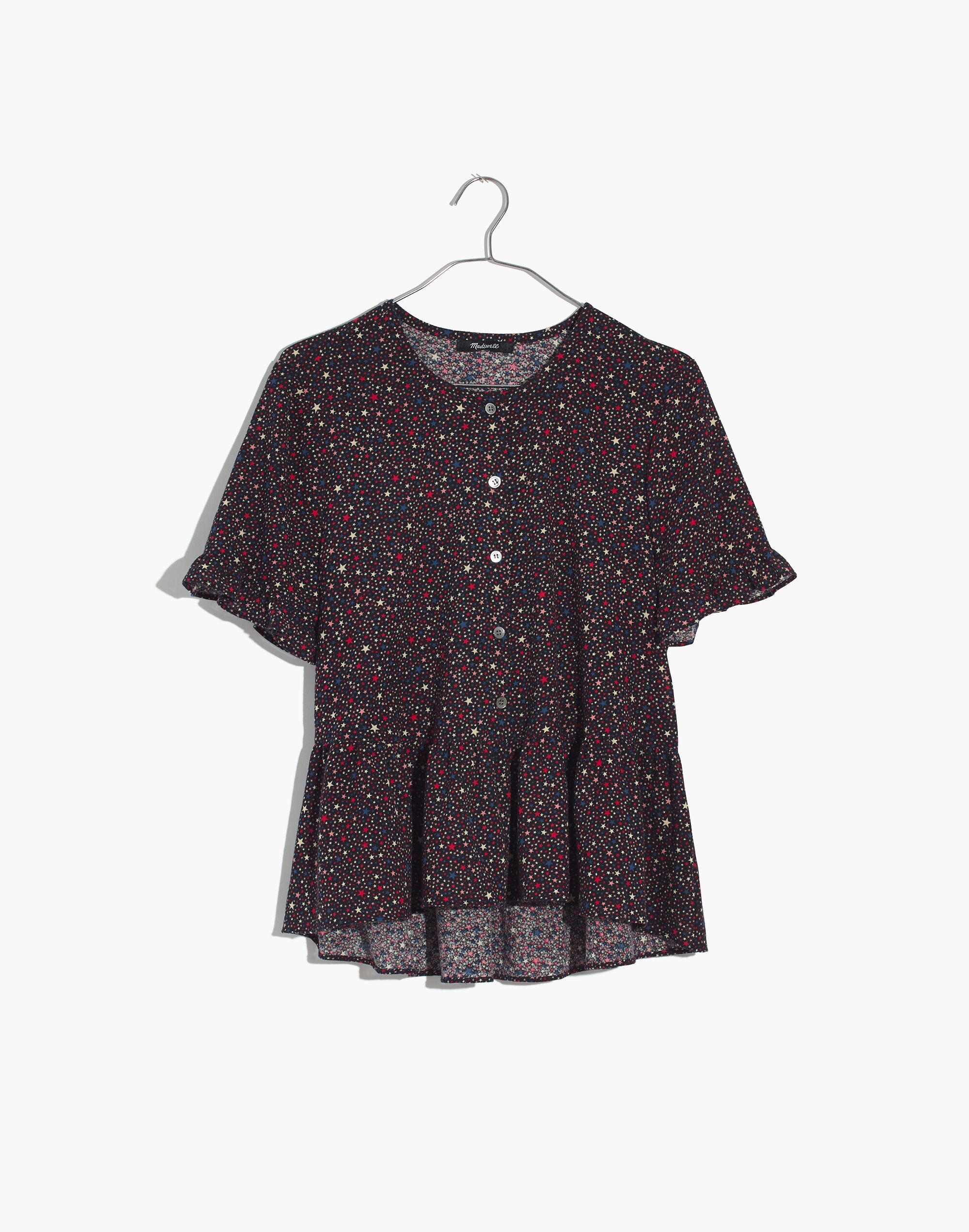 Studio Ruffle-Hem Top in Starry Night