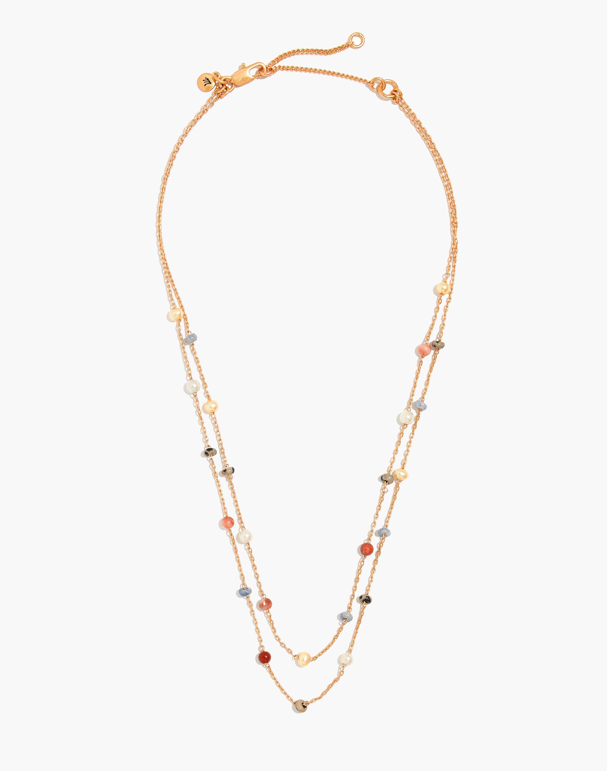 Layered Beaded Chain Necklace