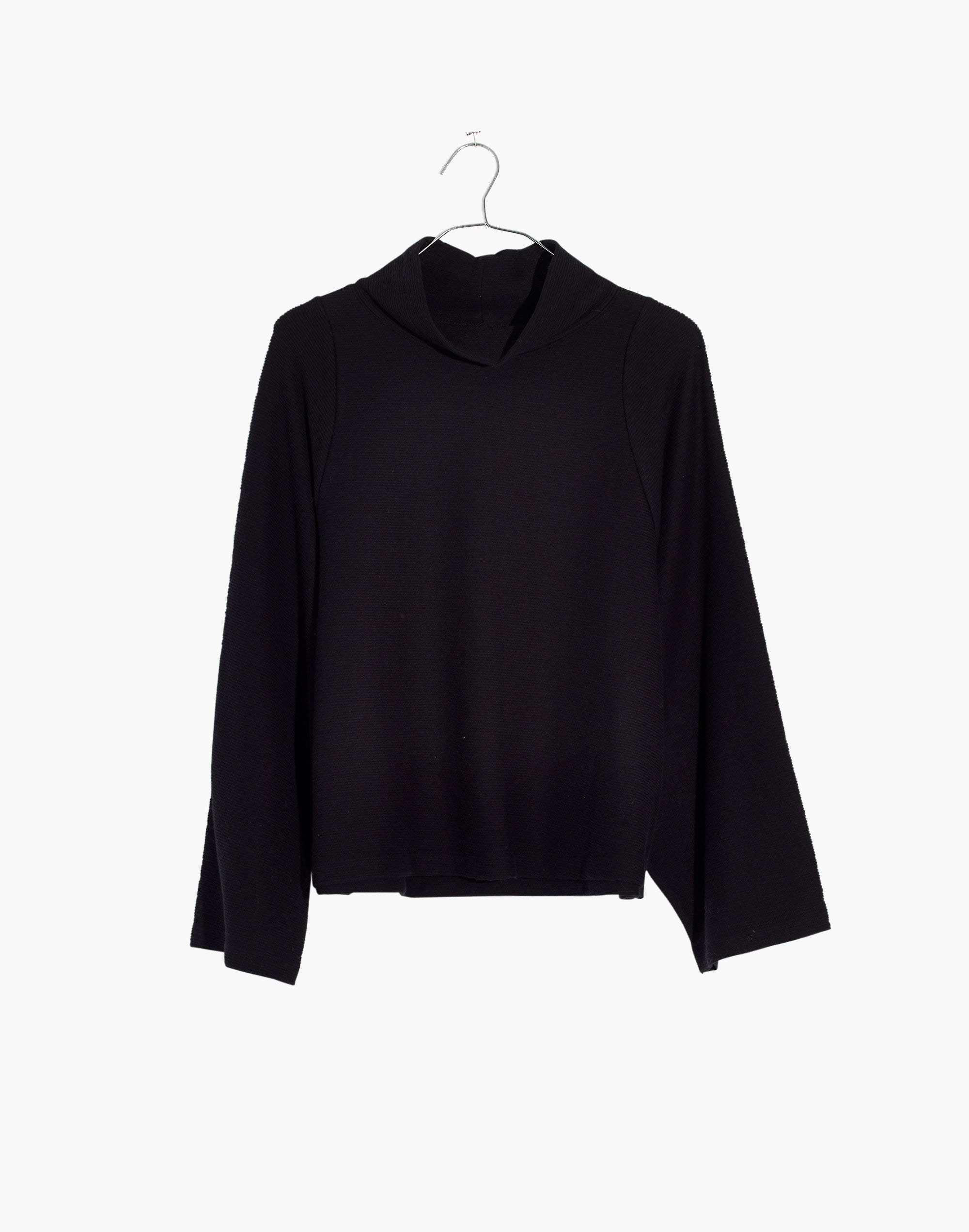texture &amp; thread long-sleeve mockneck top