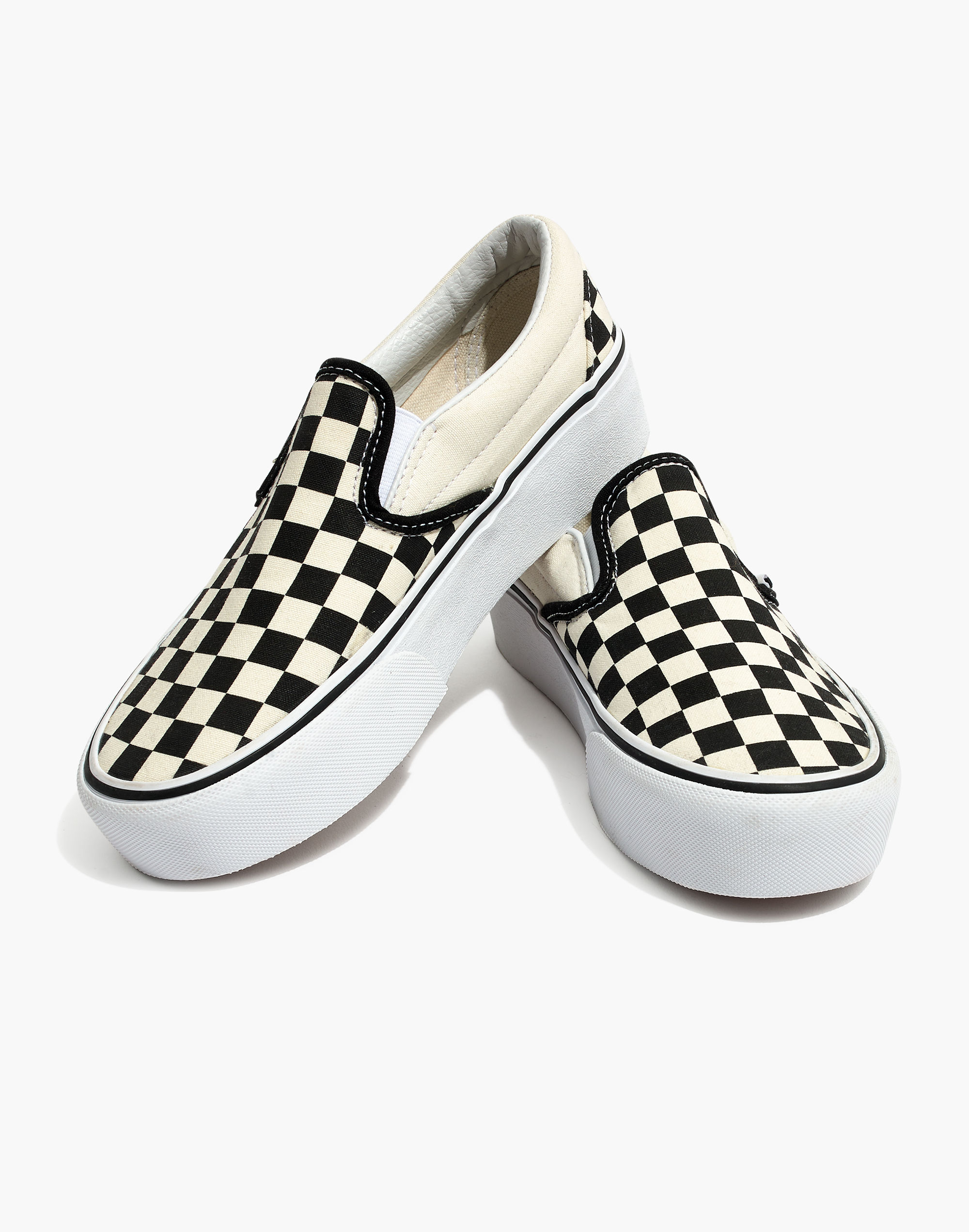 Vans&reg; Unisex Classic Slip-On Platform Sneakers in Checkerboard Canvas