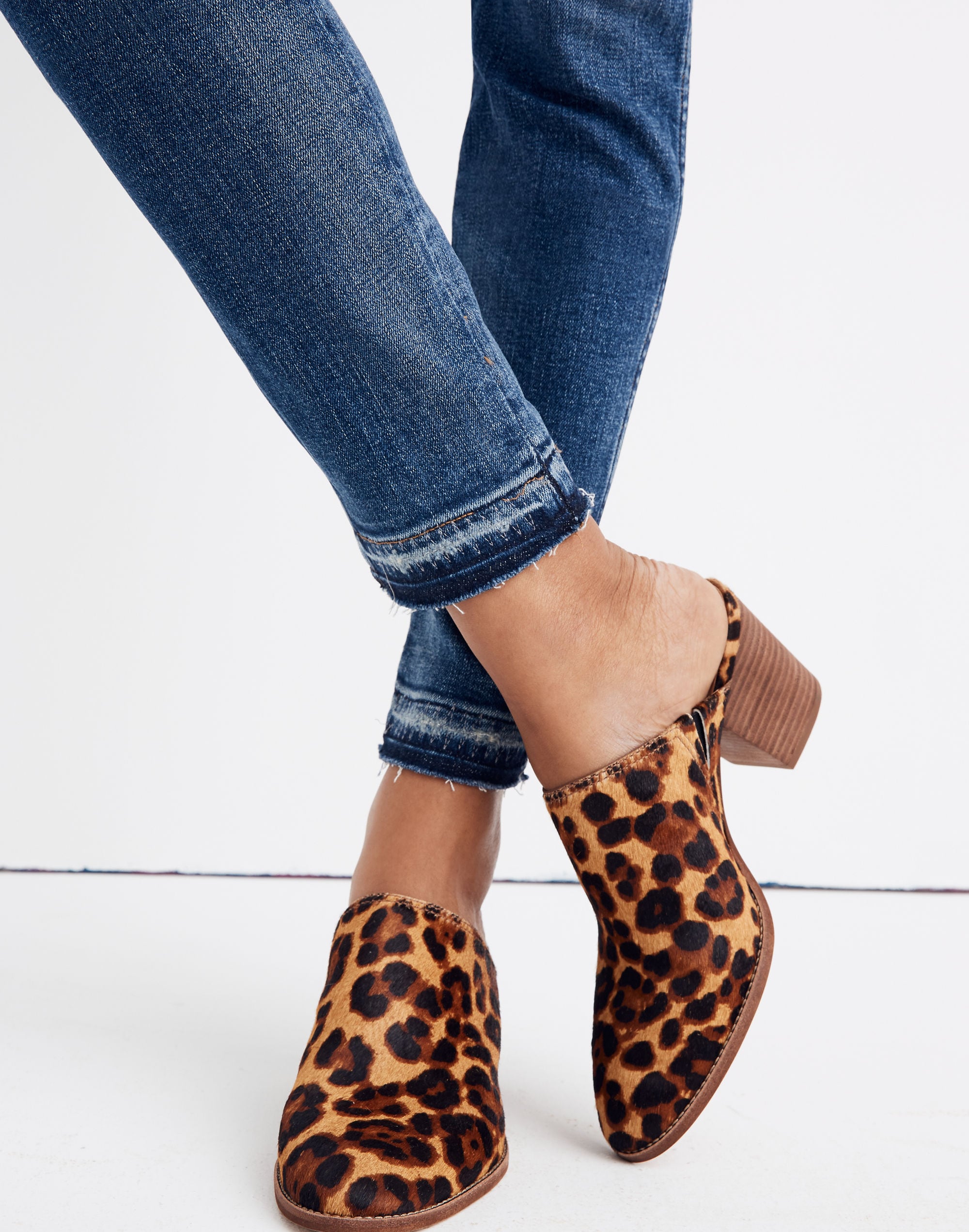 9" Mid-Rise Skinny Jeans in York Wash: Rip and Repair Edition