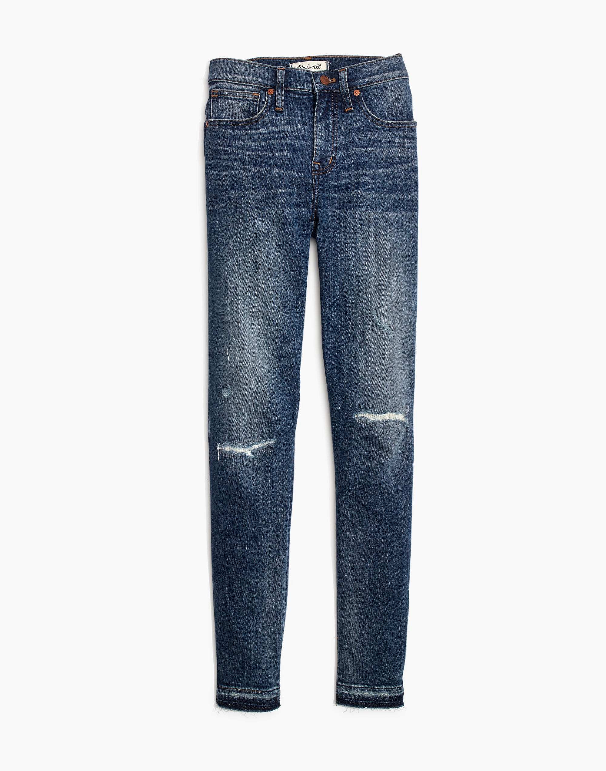 Tall 9" Mid-Rise Skinny Jeans in York Wash: Rip and Repair Edition