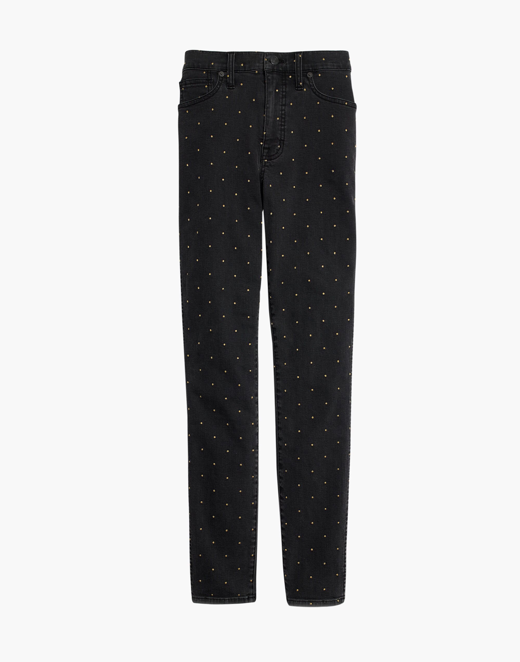 10" High-Rise Skinny Jeans: Metallic Dot Edition