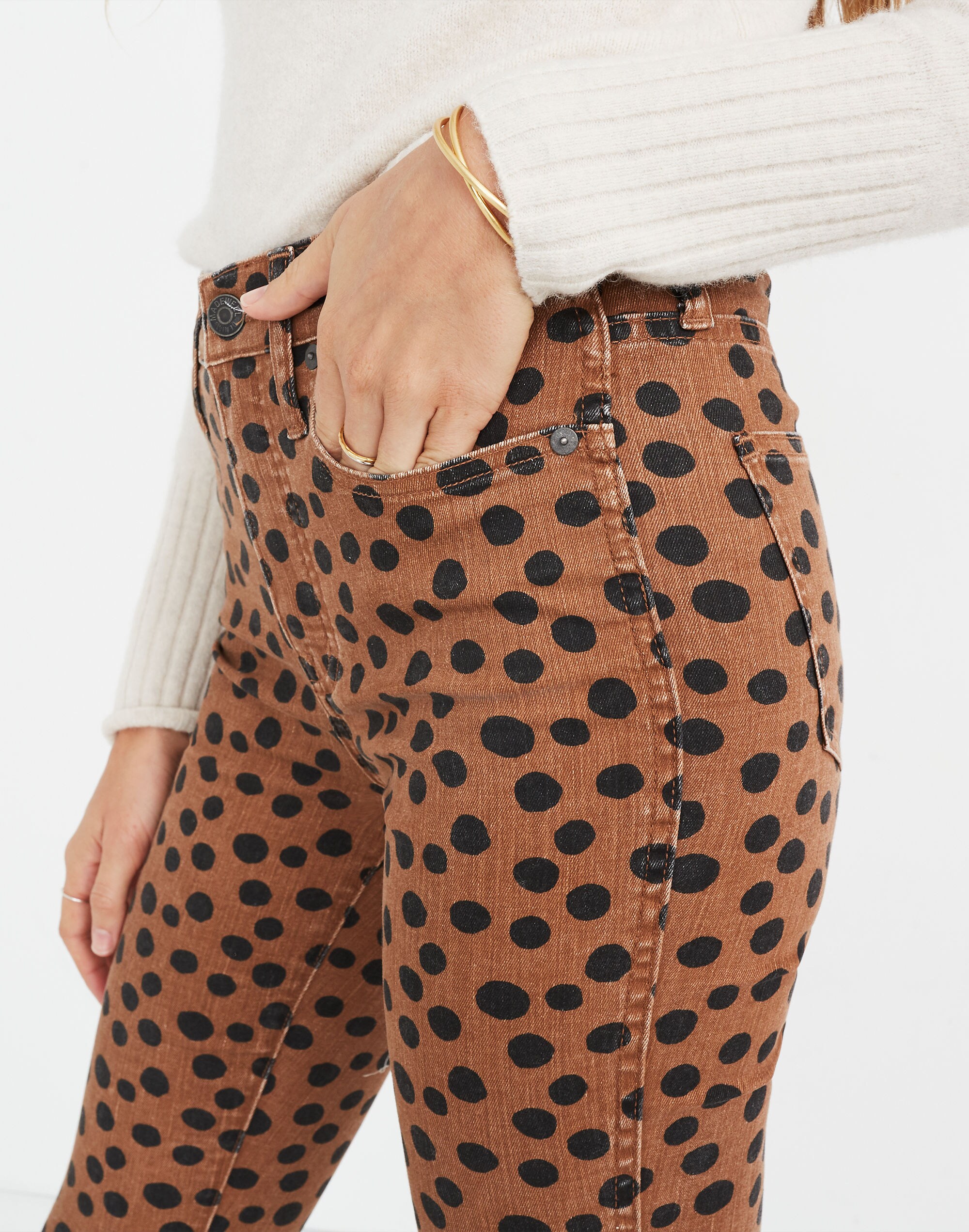 10" High-Rise Skinny Jeans in Leopard Dot