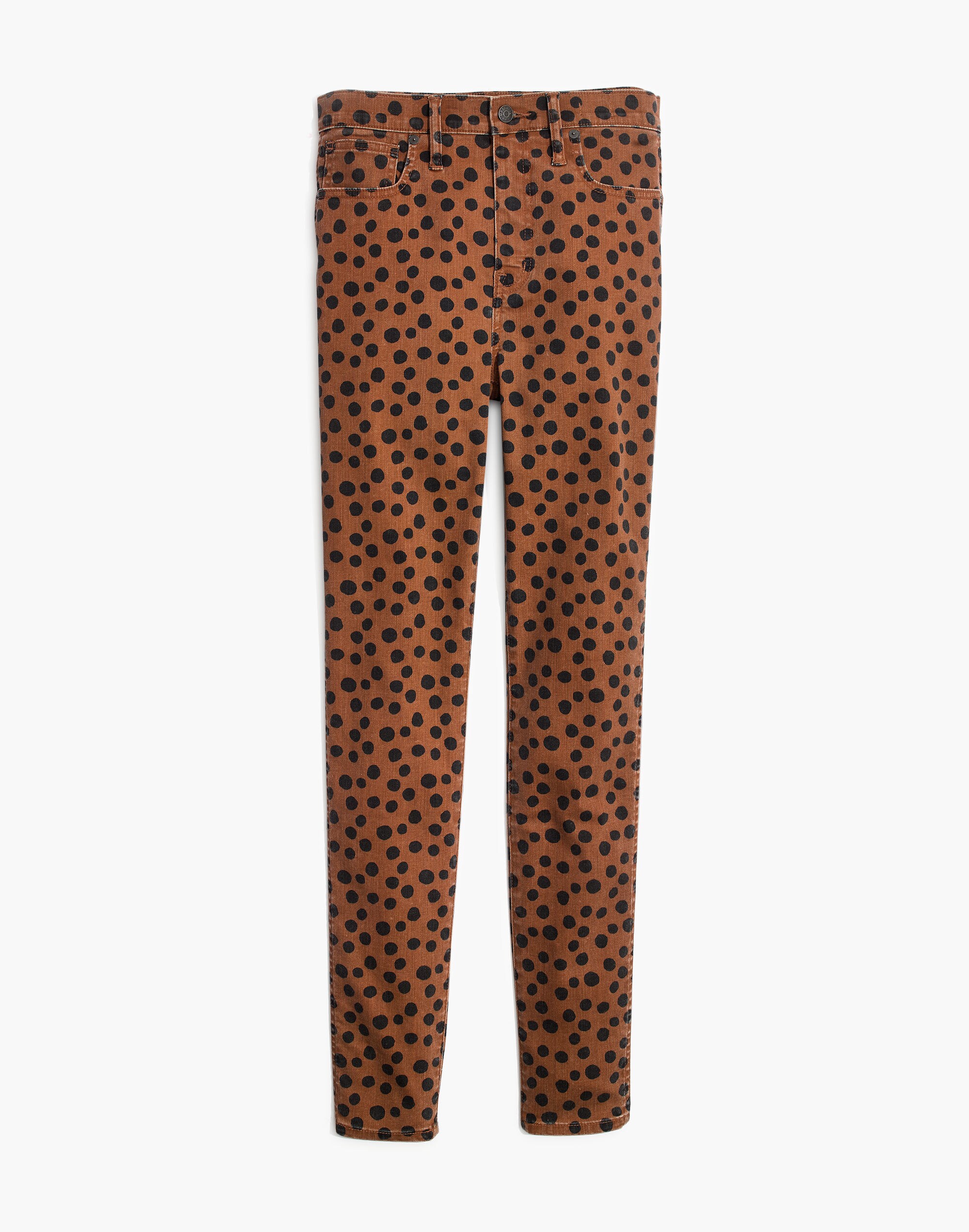 10" High-Rise Skinny Jeans in Leopard Dot