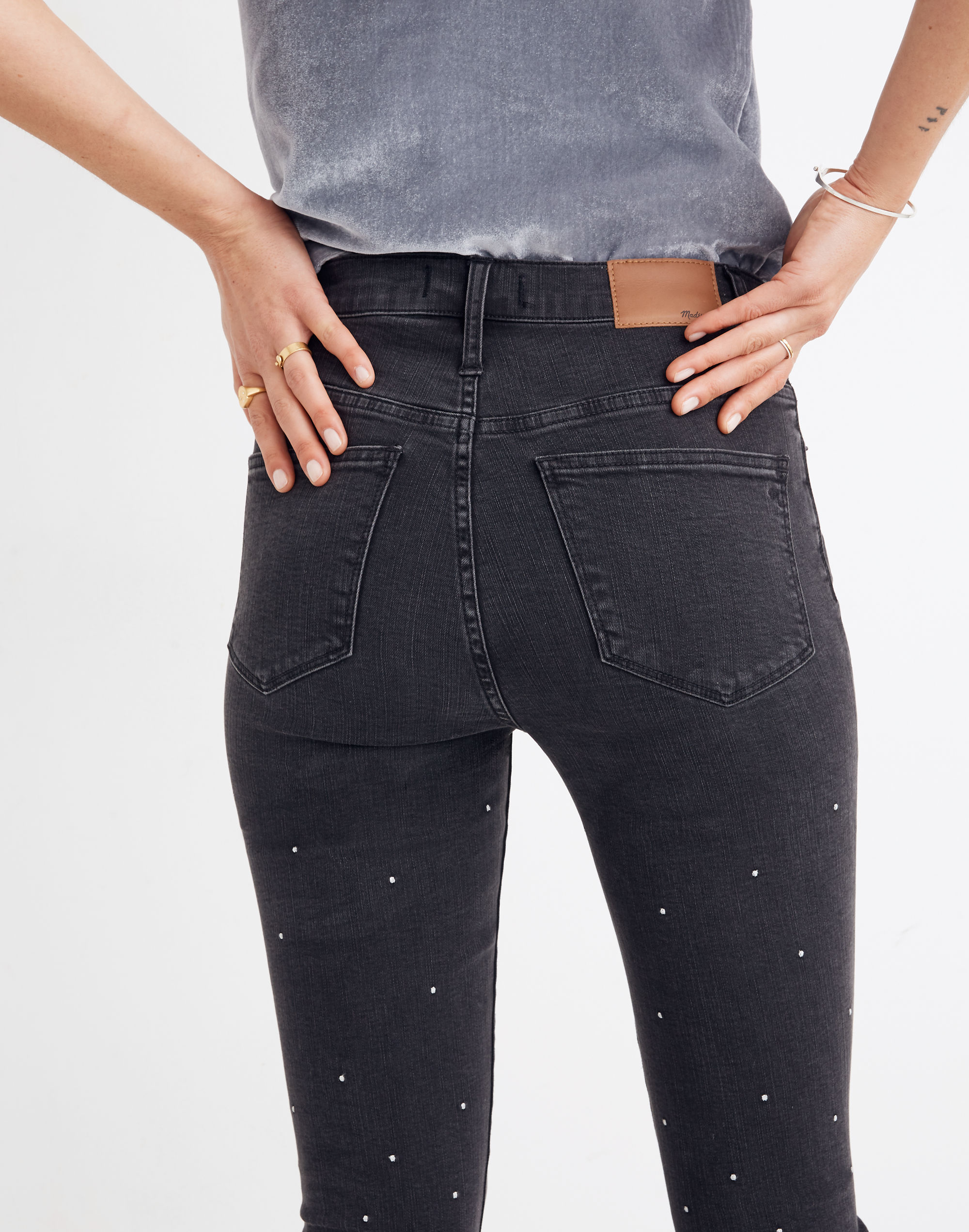 Tall Cali Demi-Boot Jeans: Scattered Metallic Dots Edition