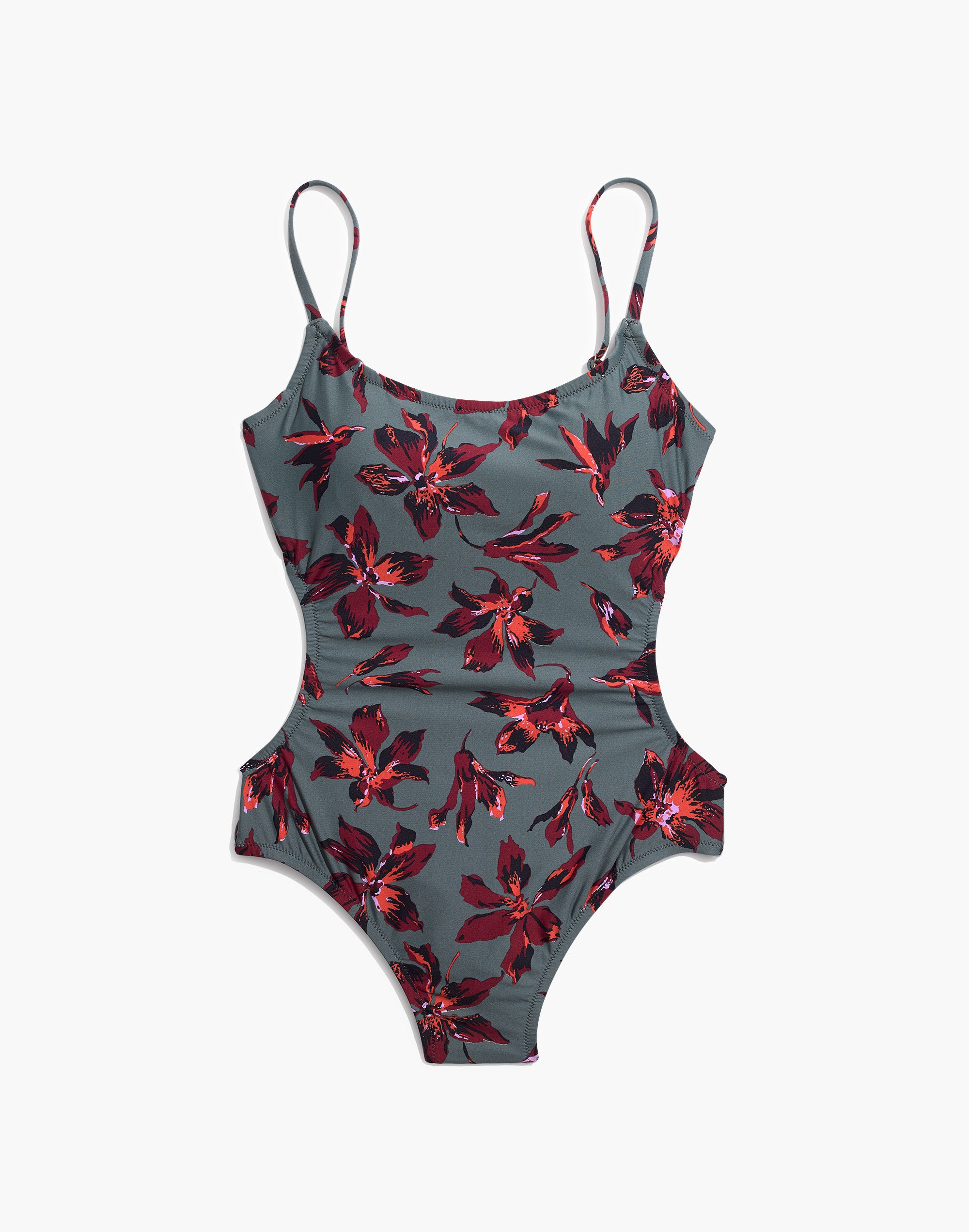 Madewell Tie-Back One-Piece Swimsuit in Winter Orchid