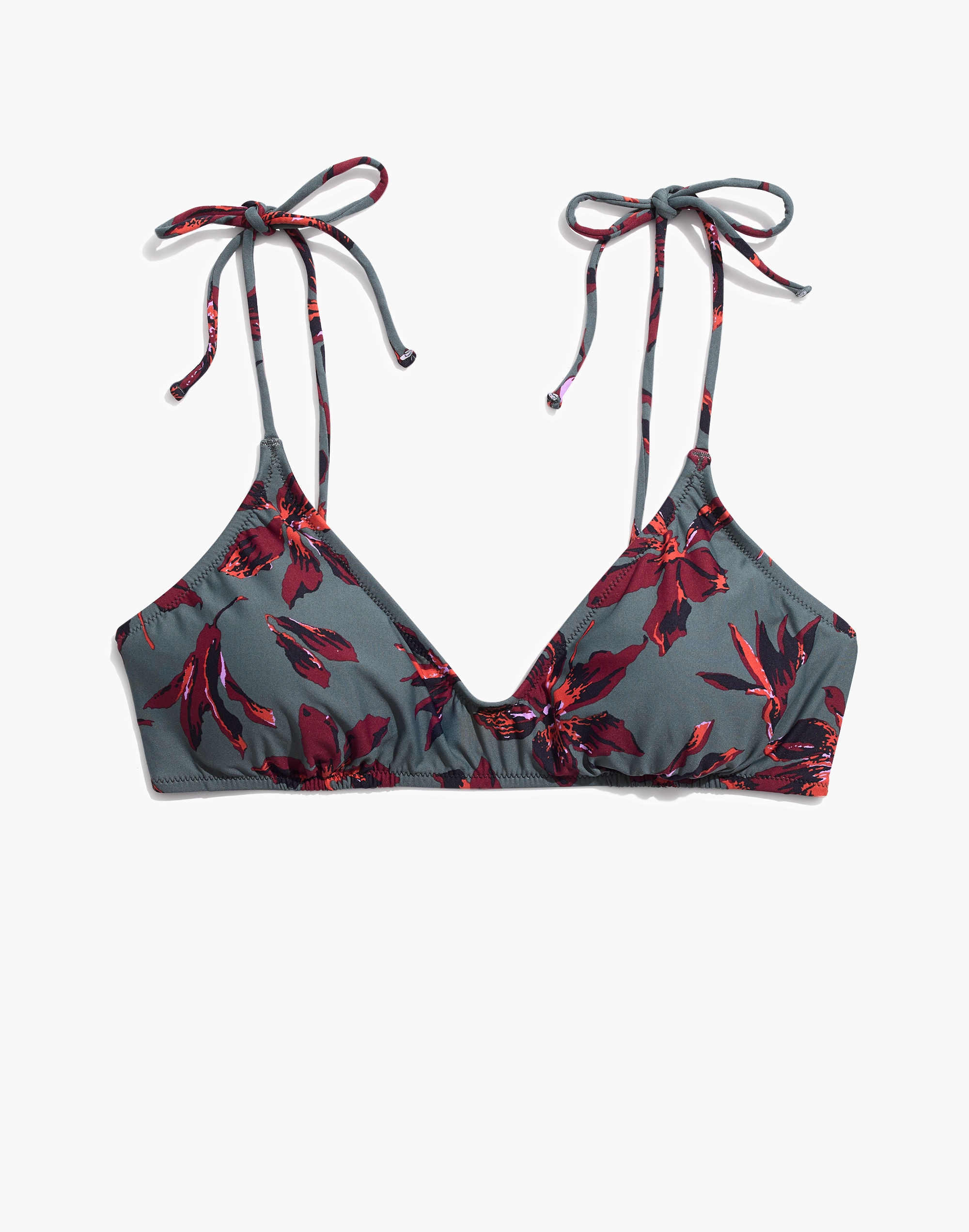 Madewell Shoulder-Tie French Bikini Top in Winter Orchid