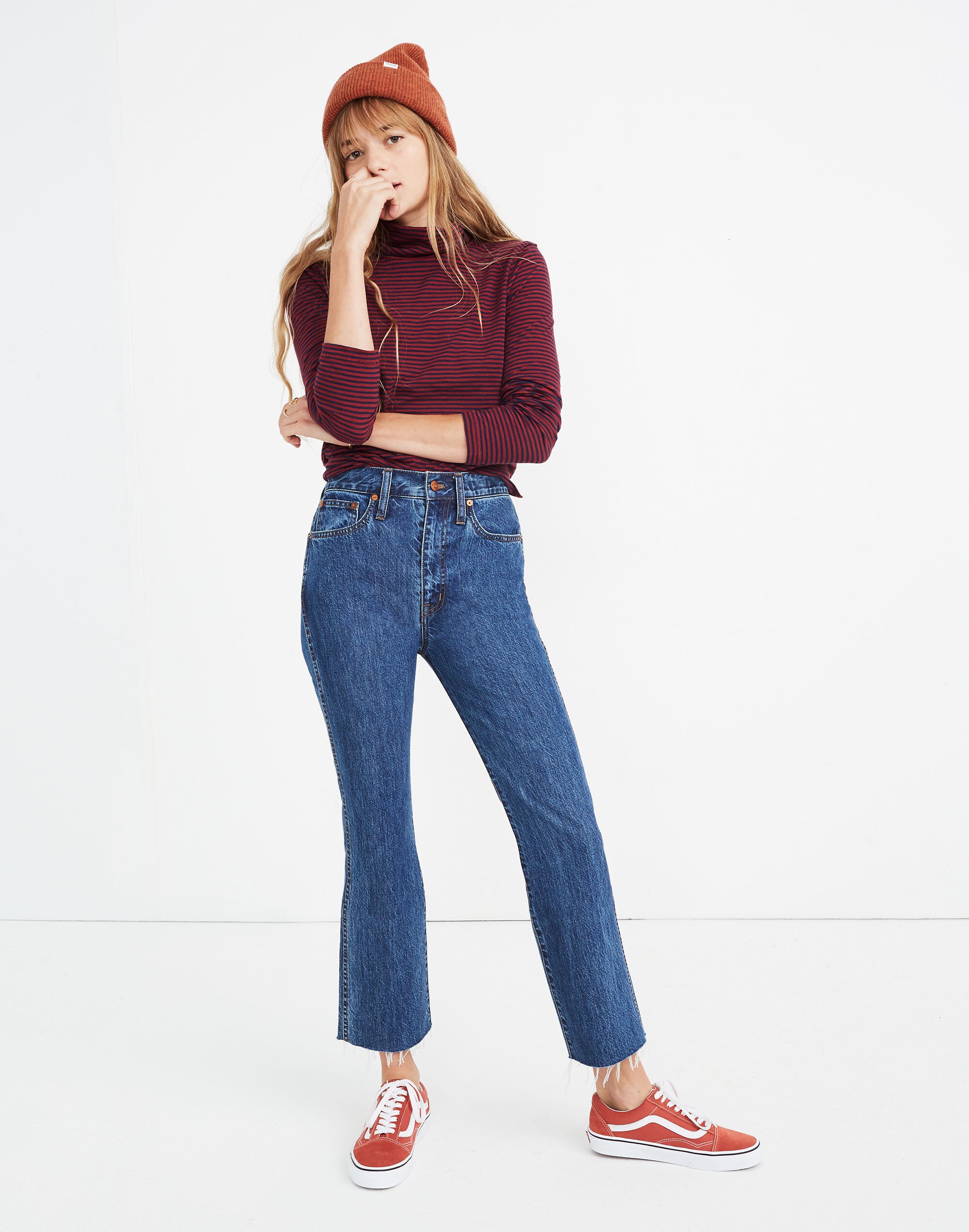 Rigid Demi-Boot Crop Jeans in MacGill Wash