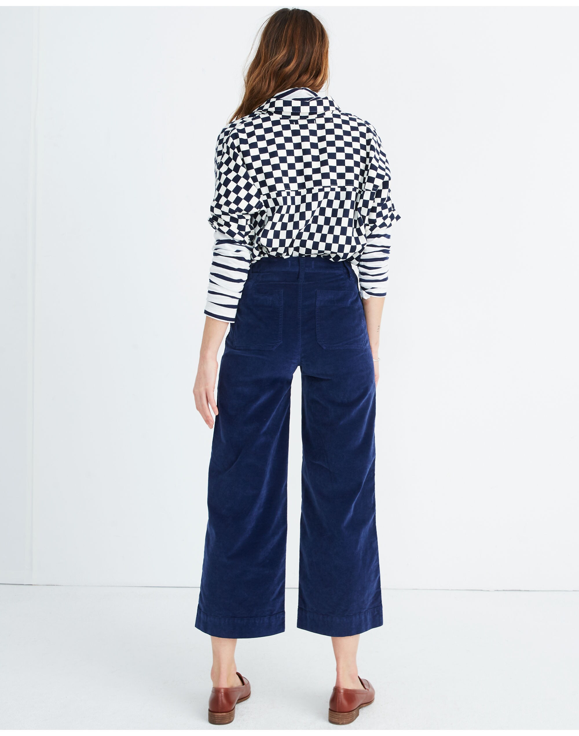 Emmett Wide-Leg Crop Pants in Velveteen