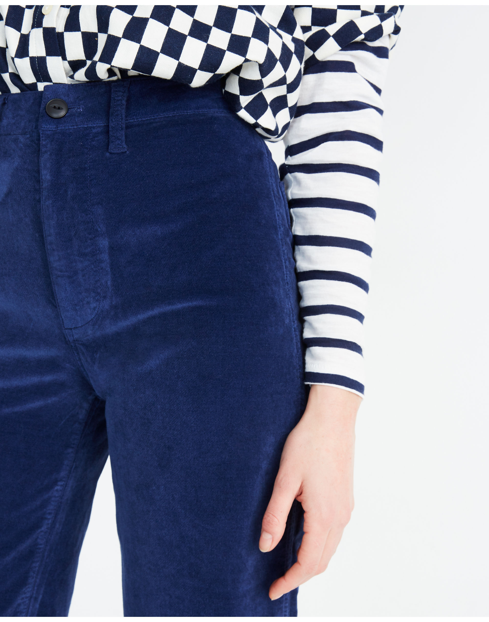 Emmett Wide-Leg Crop Pants in Velveteen
