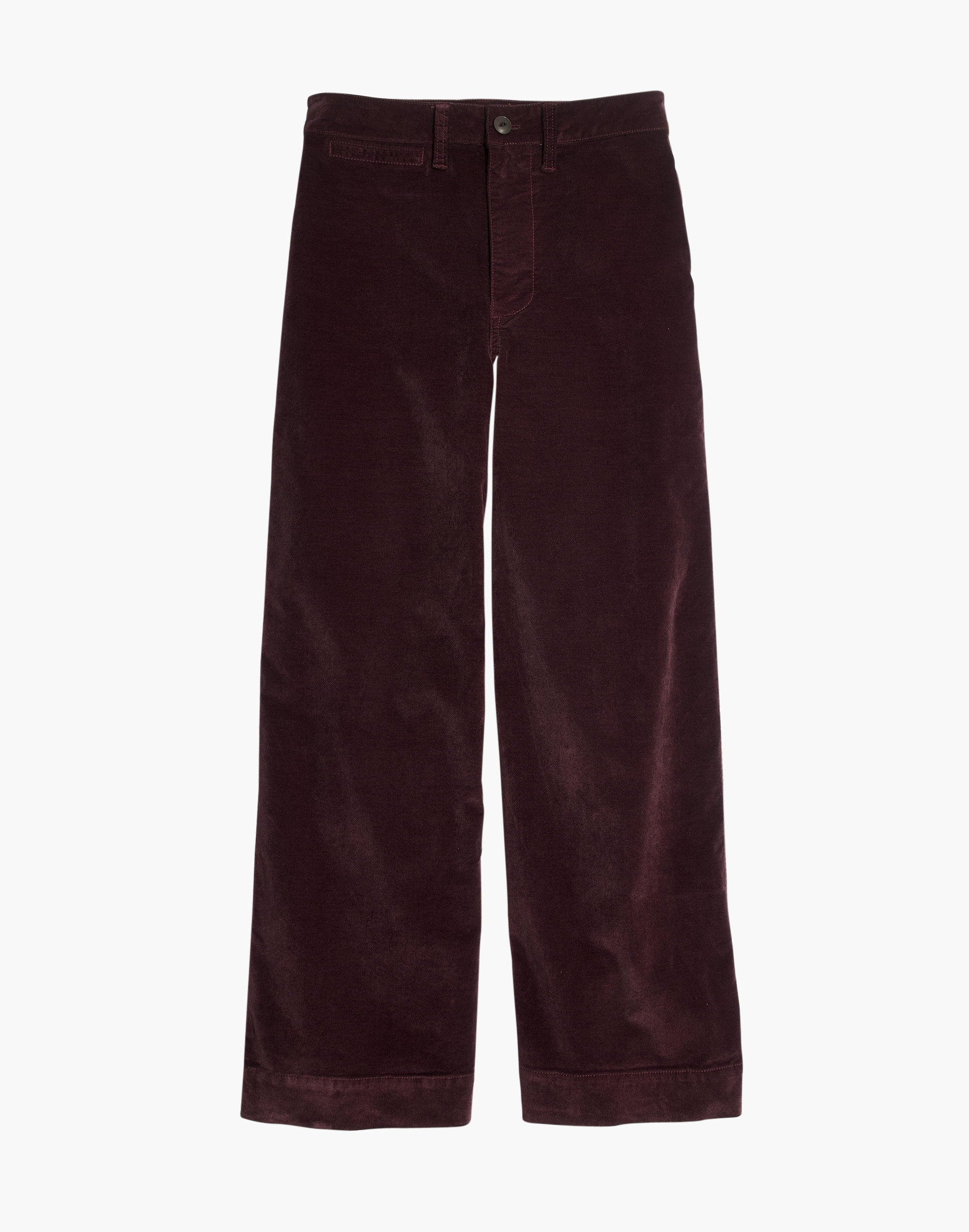 Emmett Wide-Leg Crop Pants in Velveteen