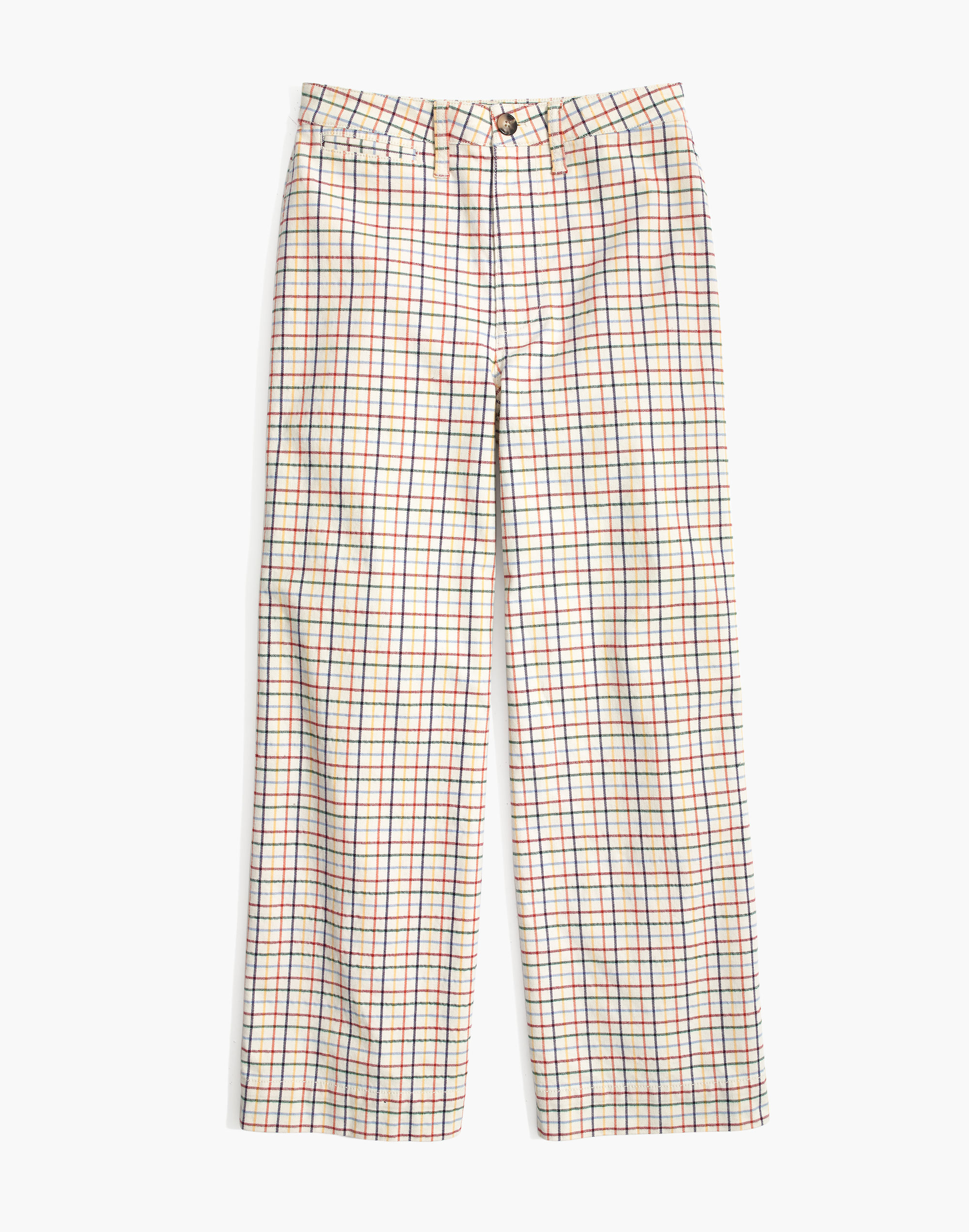 Emmett Wide-Leg Crop Pants in Rainbow Windowpane