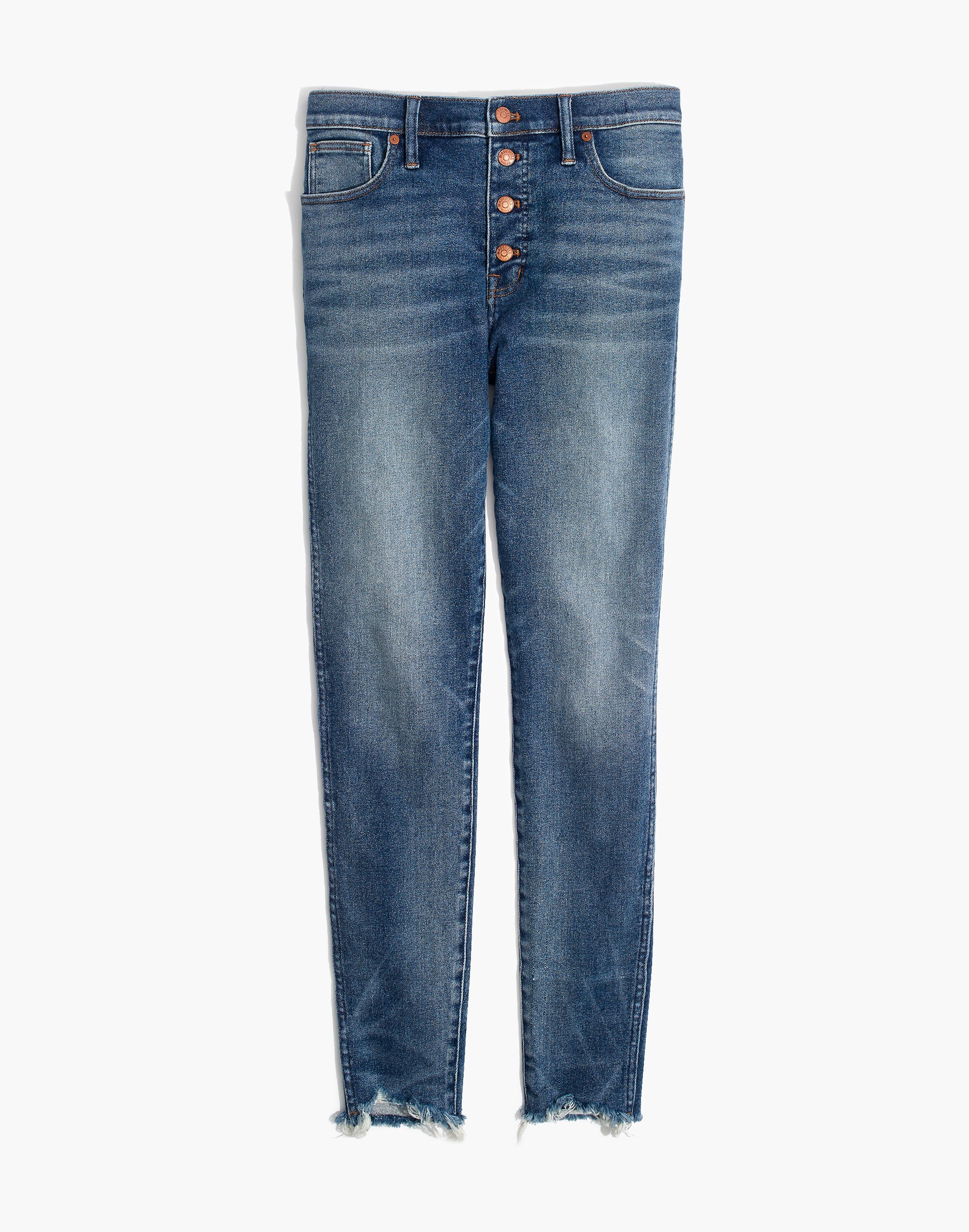Tall 10" High-Rise Skinny Jeans in Cordova Wash: Button-Front Edition