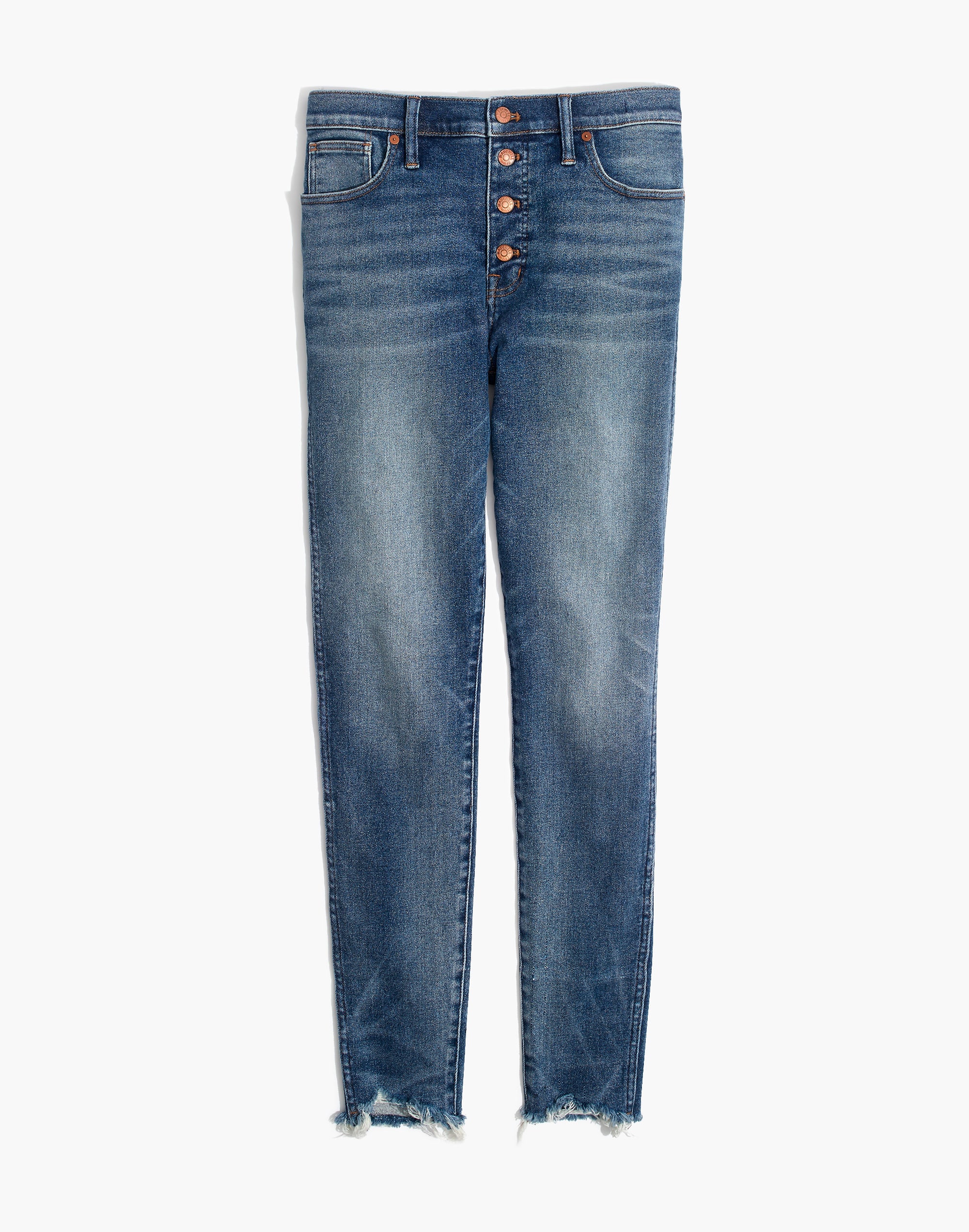 10" High-Rise Skinny Jeans in Cordova Wash: Button-Front Edition