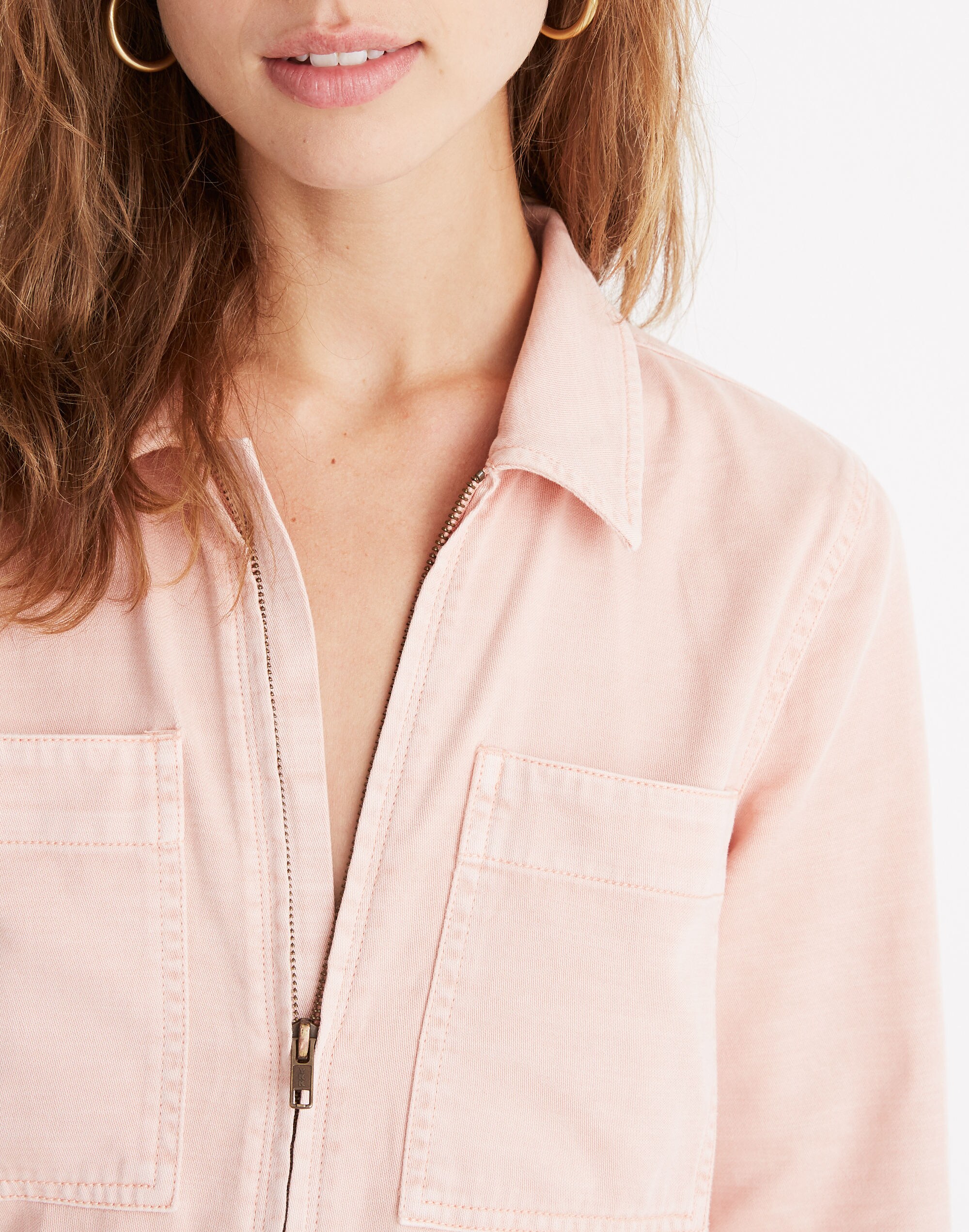 Zip-Front Coverall Jumpsuit