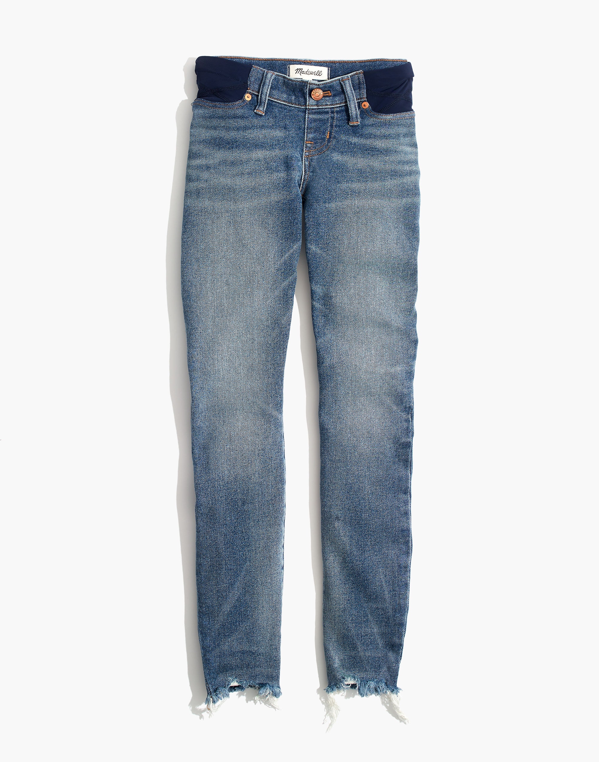Maternity Side-Panel Skinny Jeans in Cordova Wash: Adjustable Edition