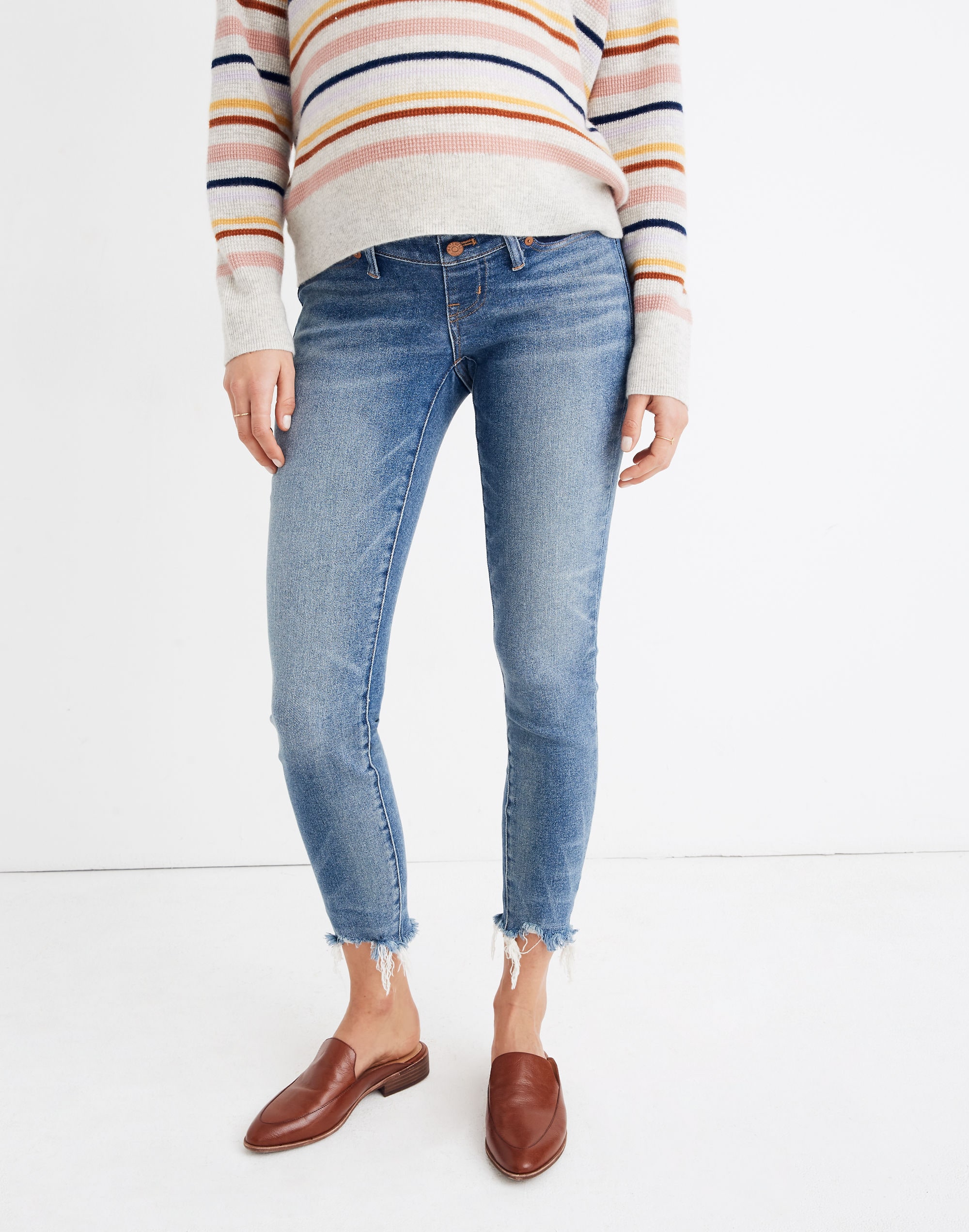 Maternity Side-Panel Skinny Jeans in Cordova Wash: Adjustable Edition