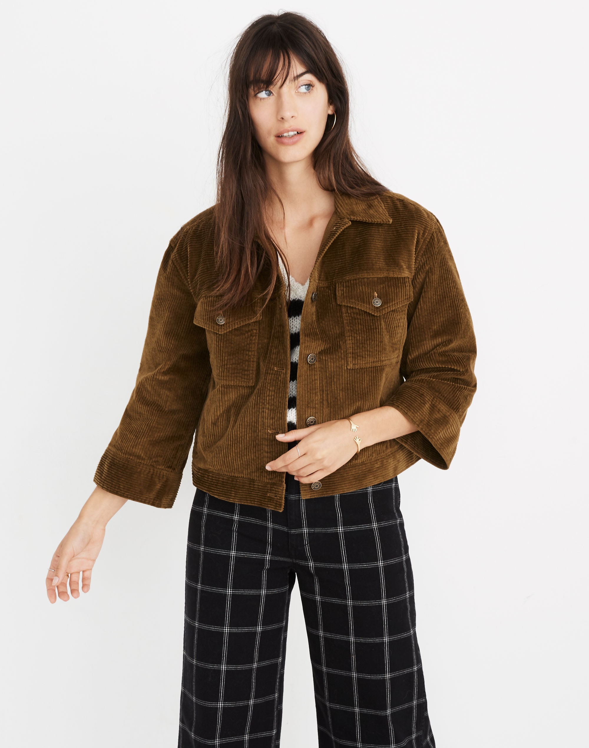corduroy wide-sleeve jacket