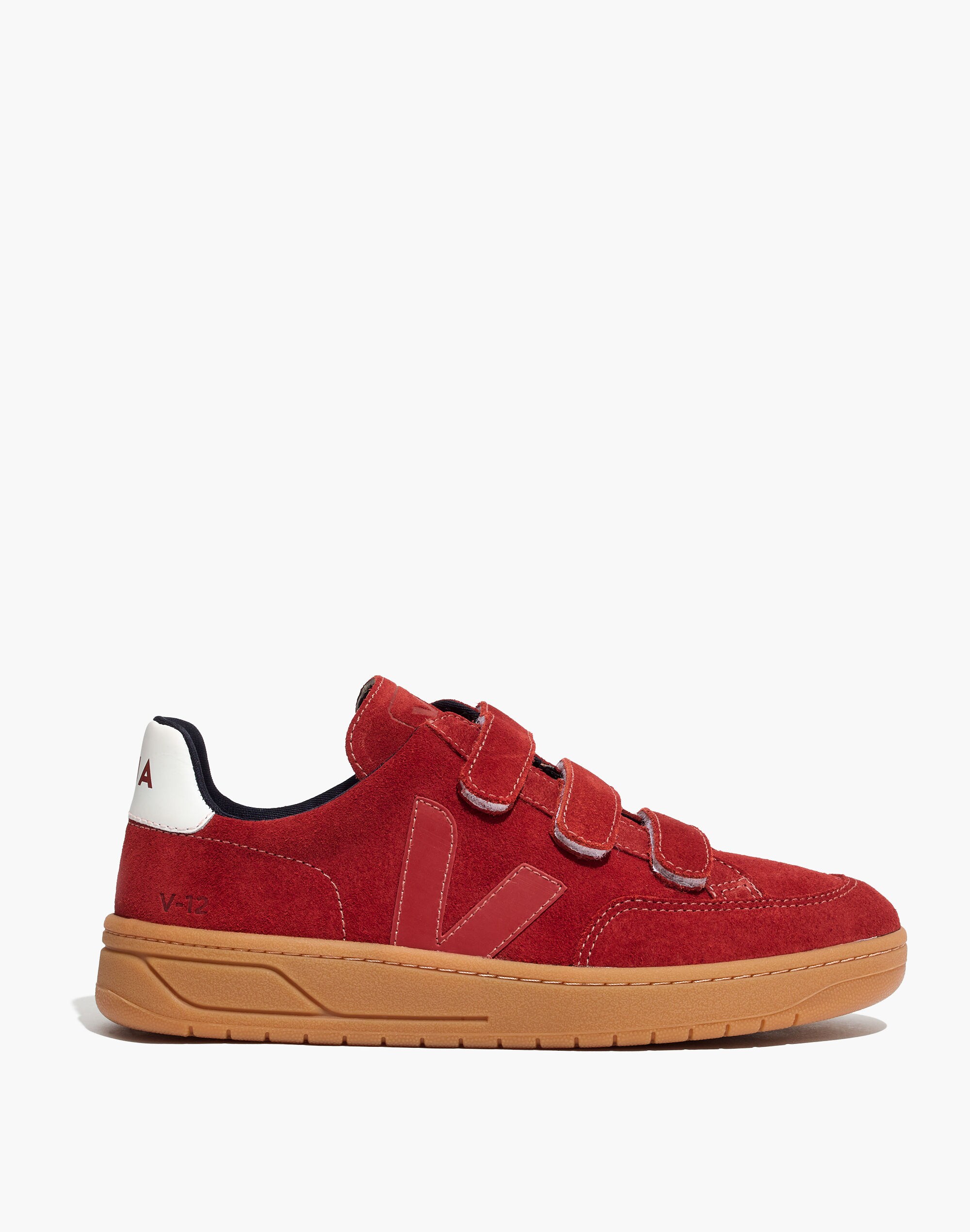 Veja&trade; V-12 Velcro&reg; Sneakers in Red Suede