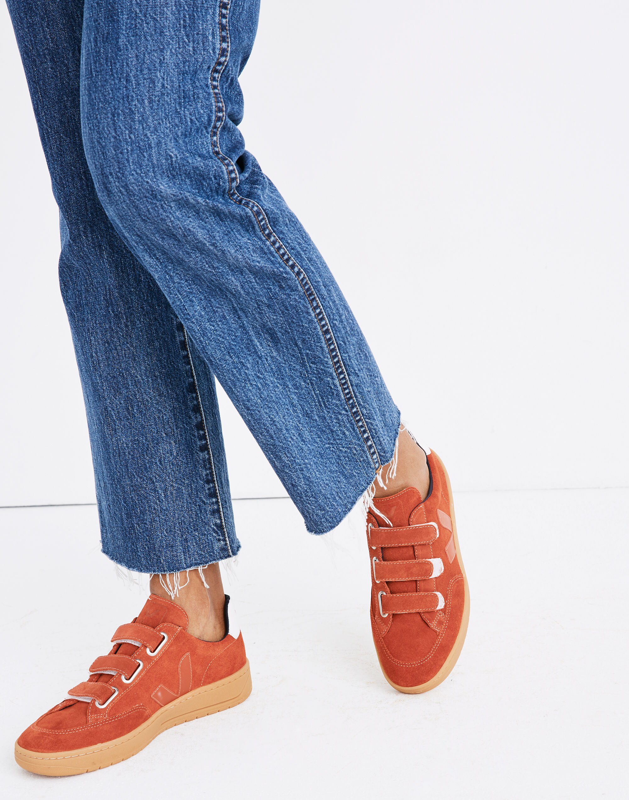 Veja&trade; V-12 Velcro&reg; Sneakers in Red Suede