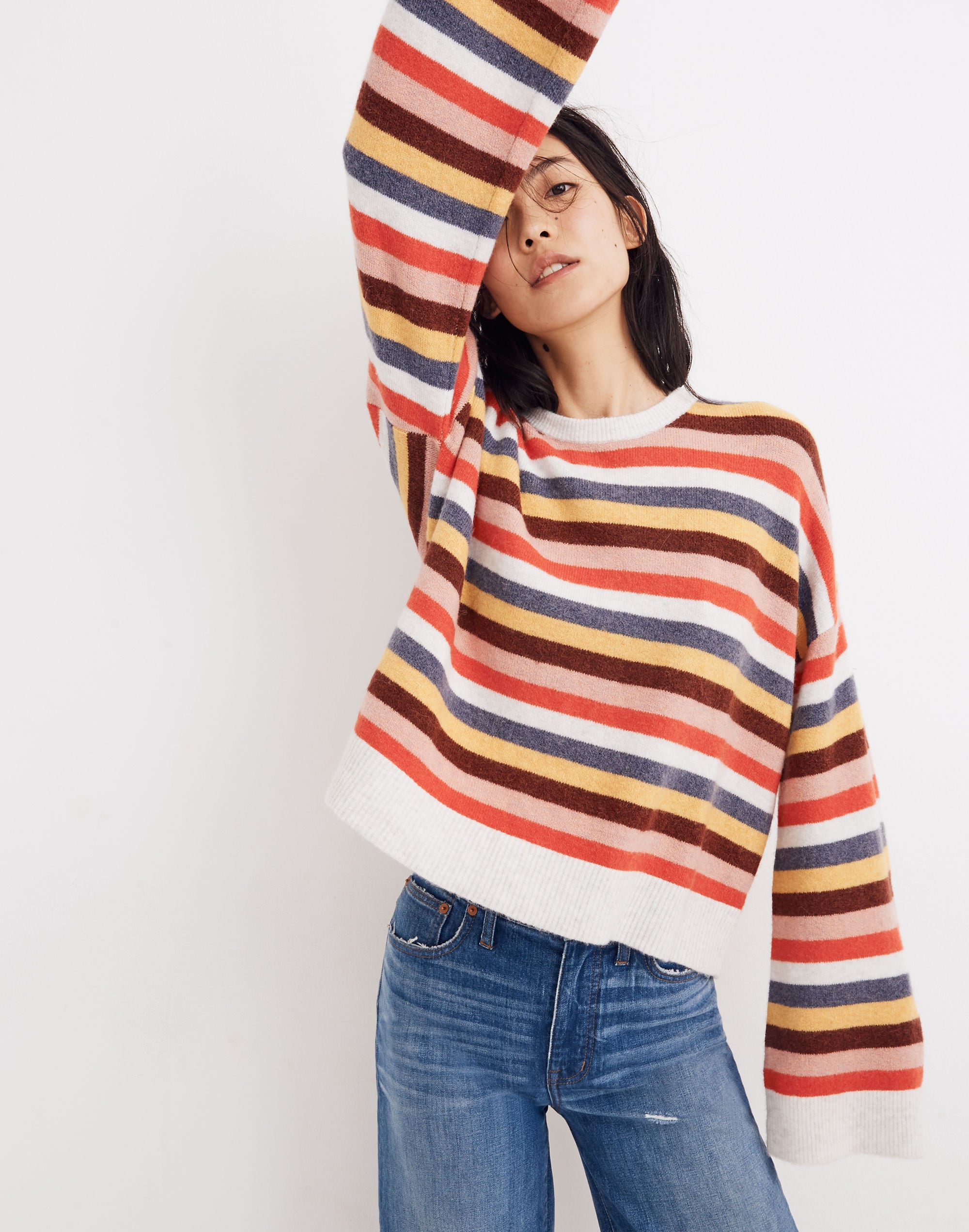 Cardiff Striped Crewneck Sweater in Coziest Yarn
