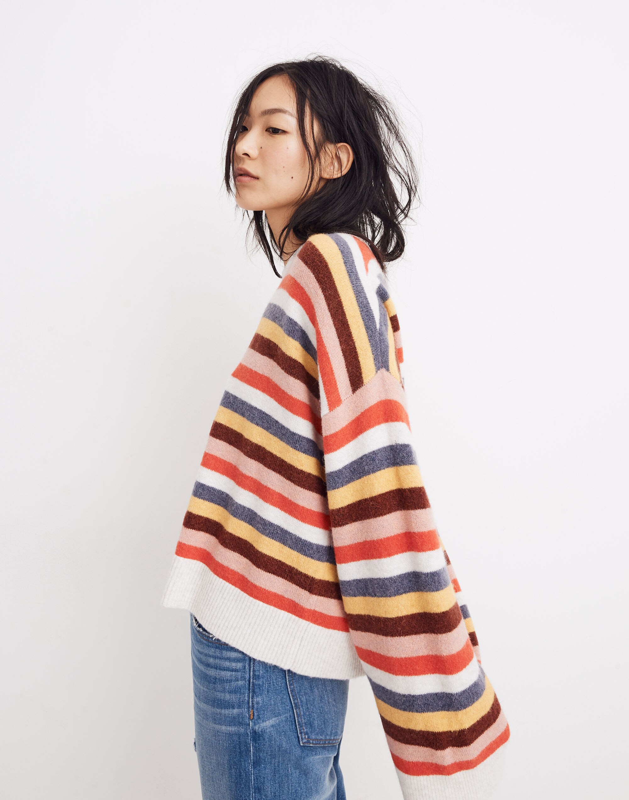 Cardiff Striped Crewneck Sweater in Coziest Yarn