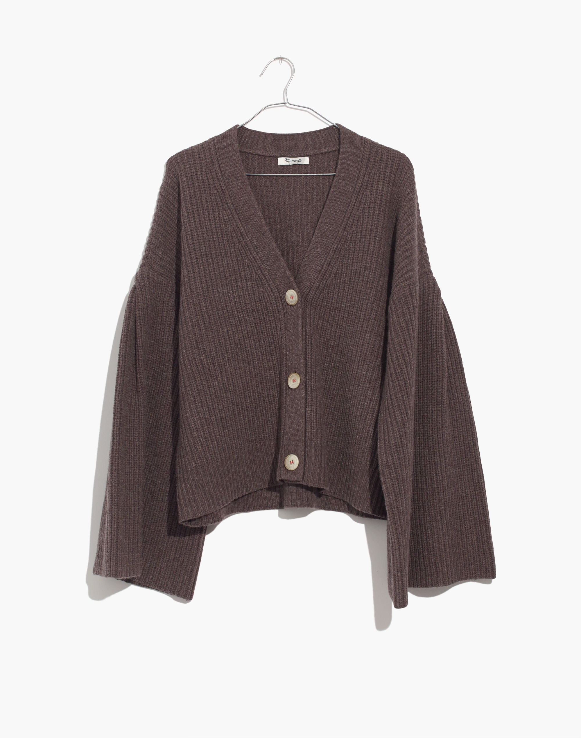 Wide-Sleeve Crop Cardigan Sweater