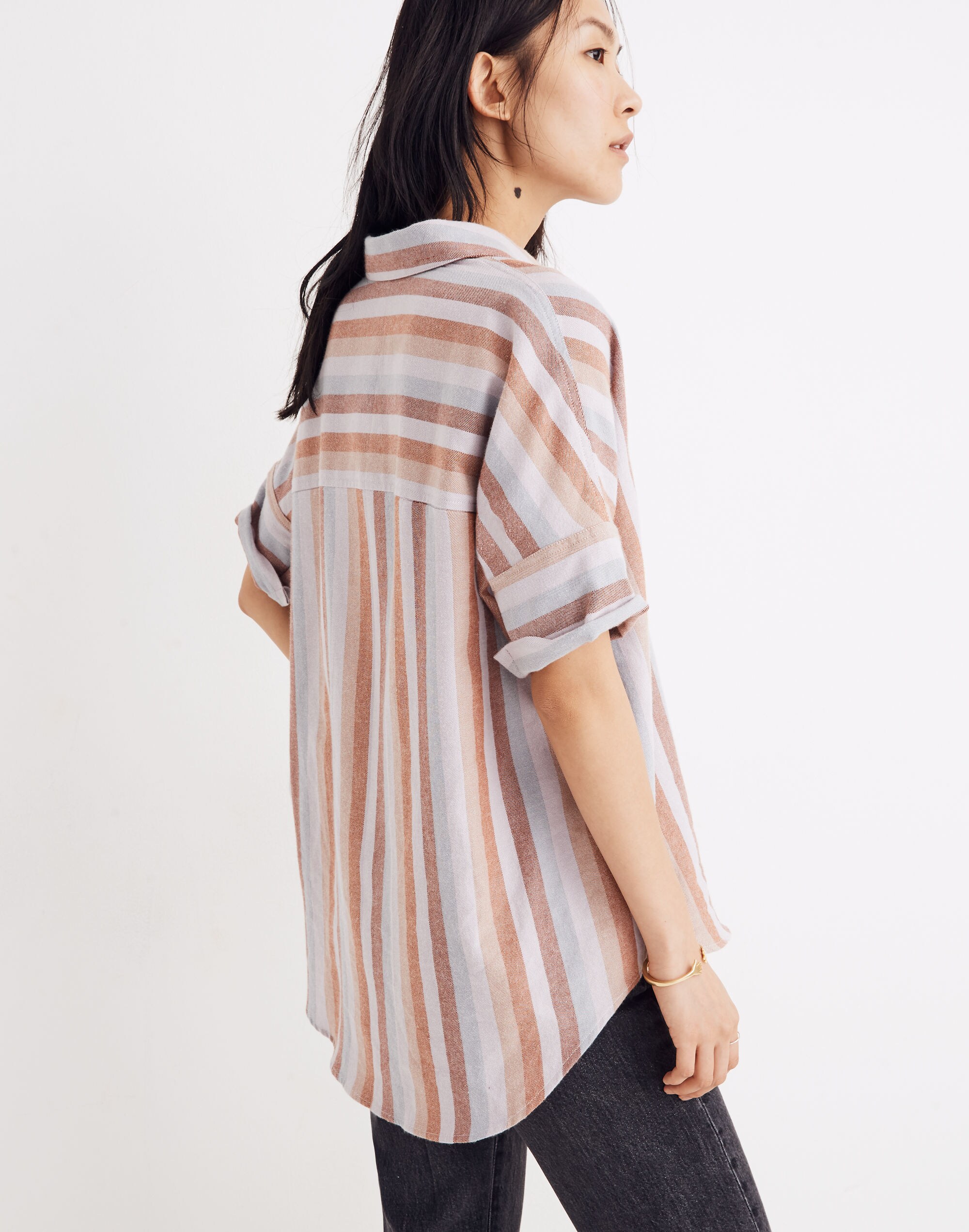 Flannel Courier Shirt in Sunrise Stripe