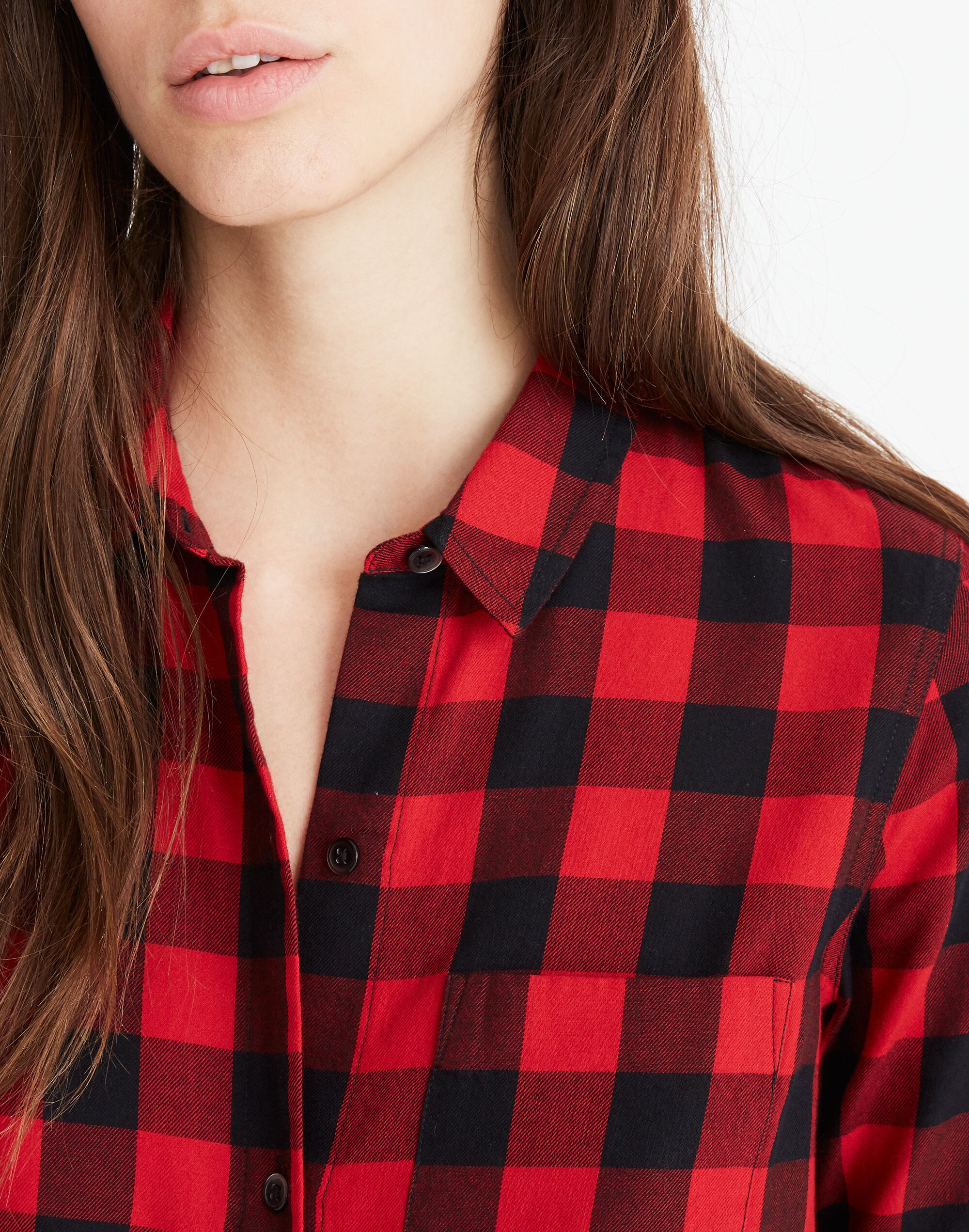 Flannel Tie-Front Shirt in Buffalo Check
