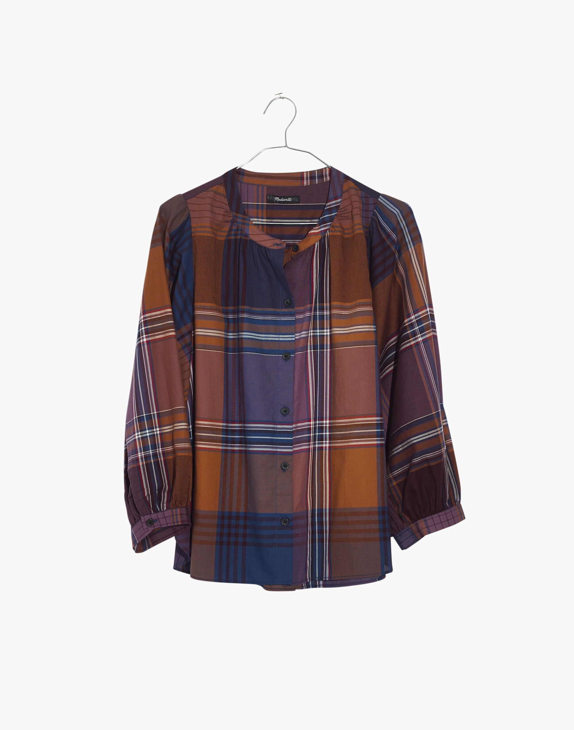 Plaid Peasant Top