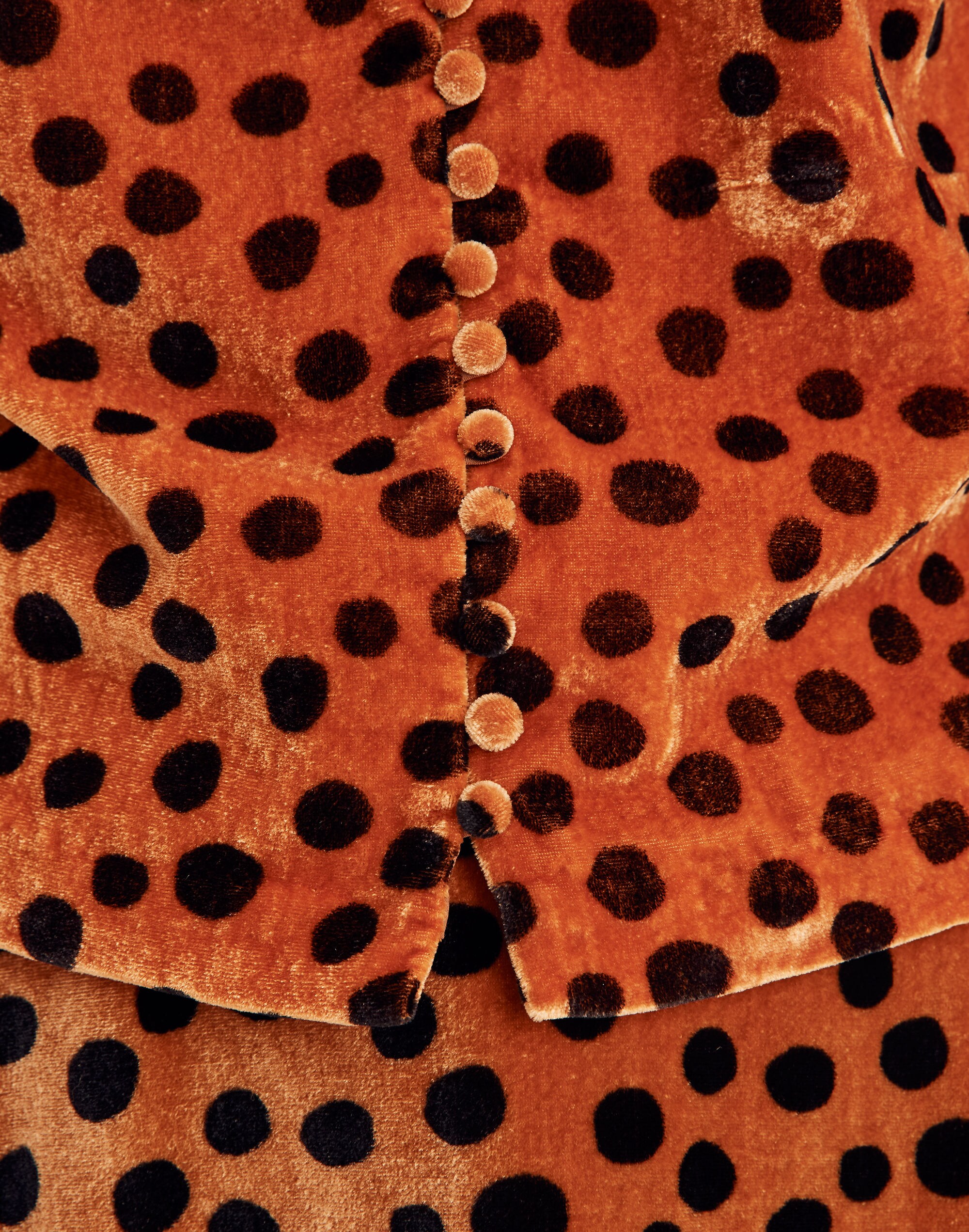 Velvet Button-Front Cami in Leopard Dot