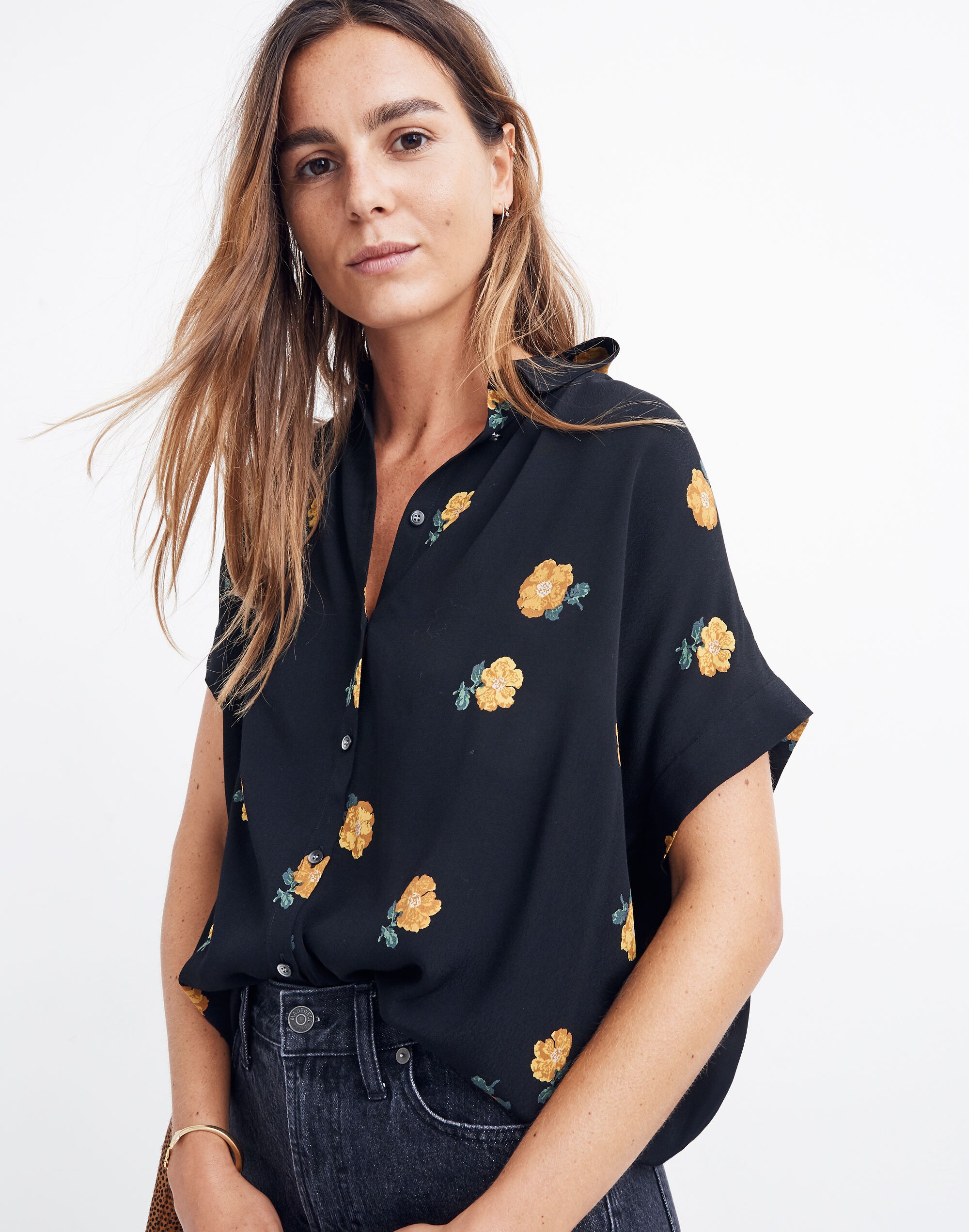 Drapey Central Shirt in Floating Florets