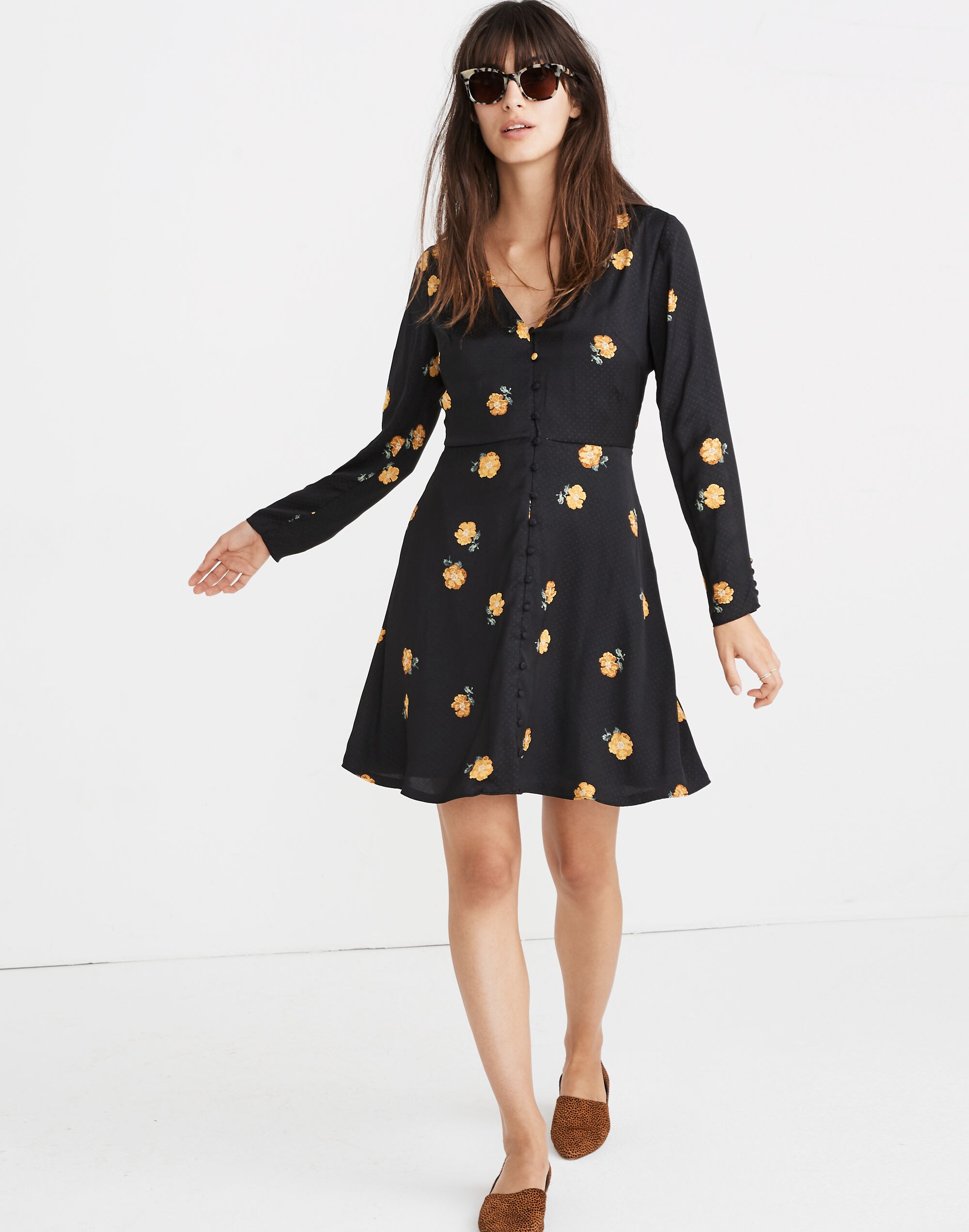 Lilyblossom Button-Front Dress in Floating Florets