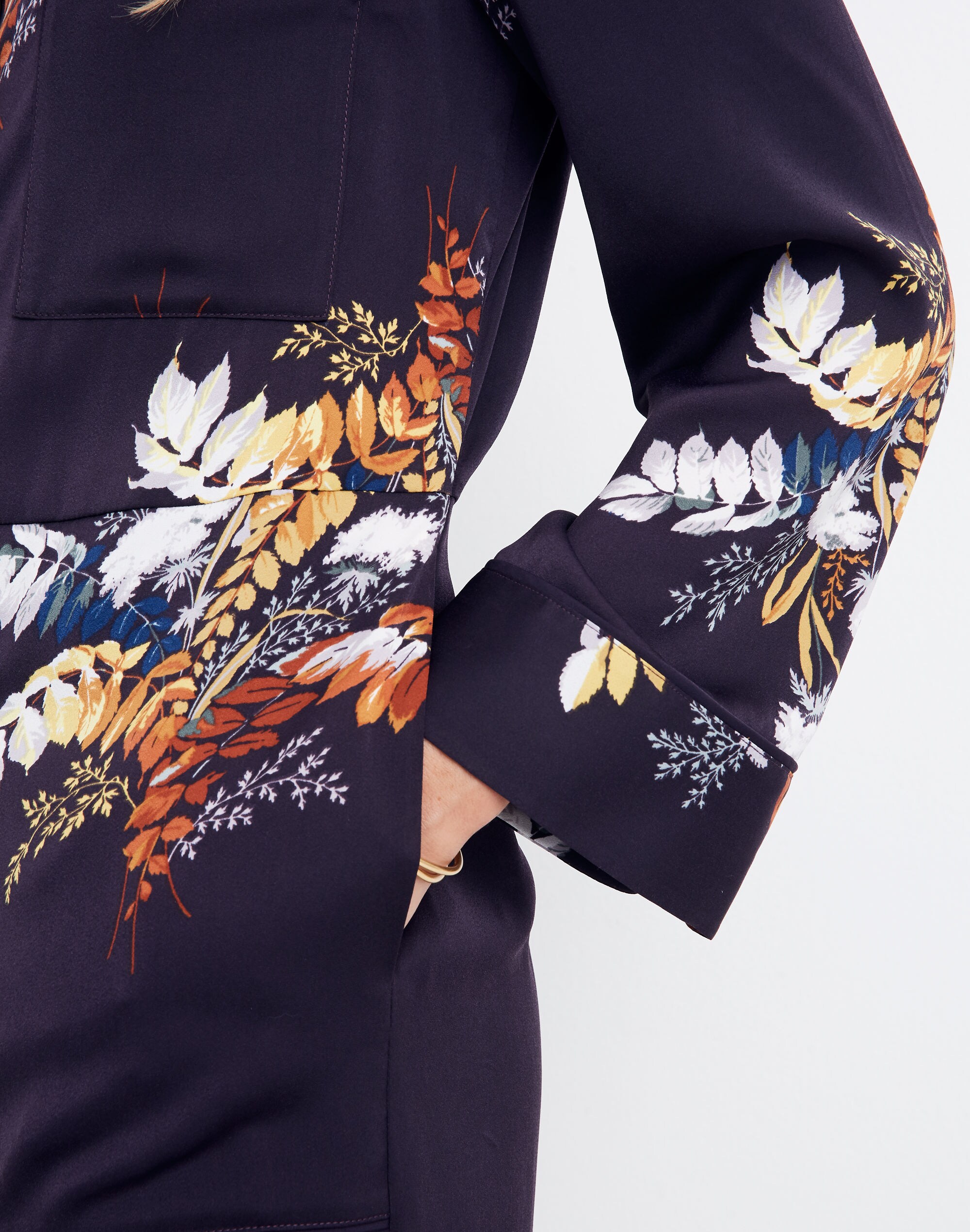 Satin Pajama Jumpsuit in Blooming Oasis