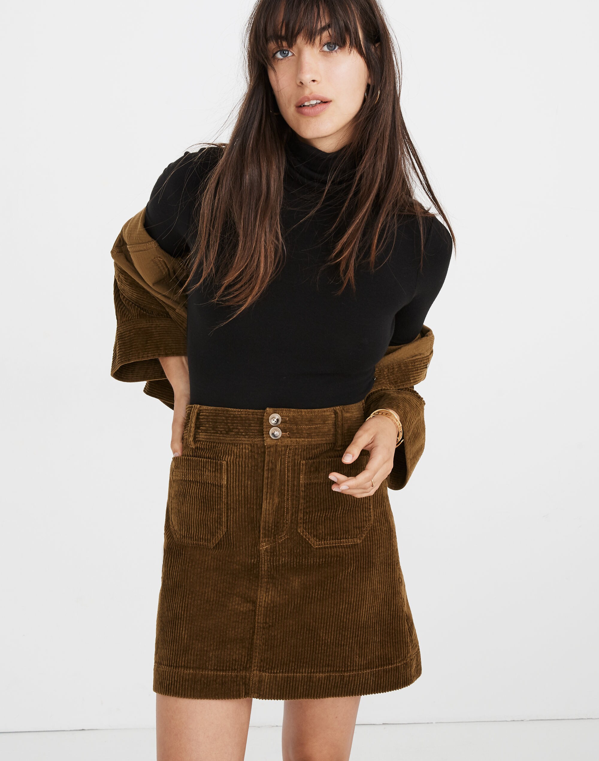 Corduroy A-Line Mini Skirt