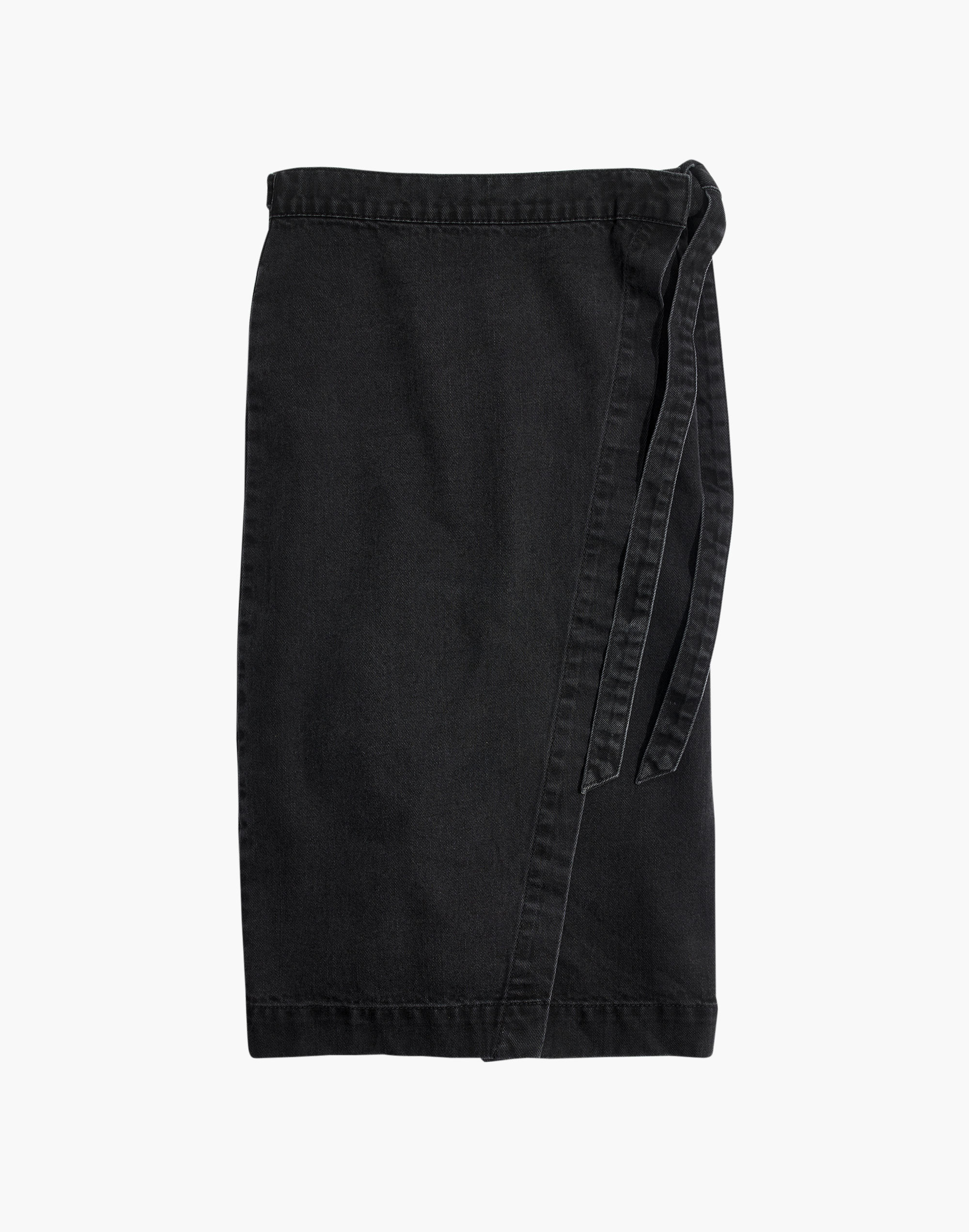 Denim Midi Wrap Skirt in Lunar Wash