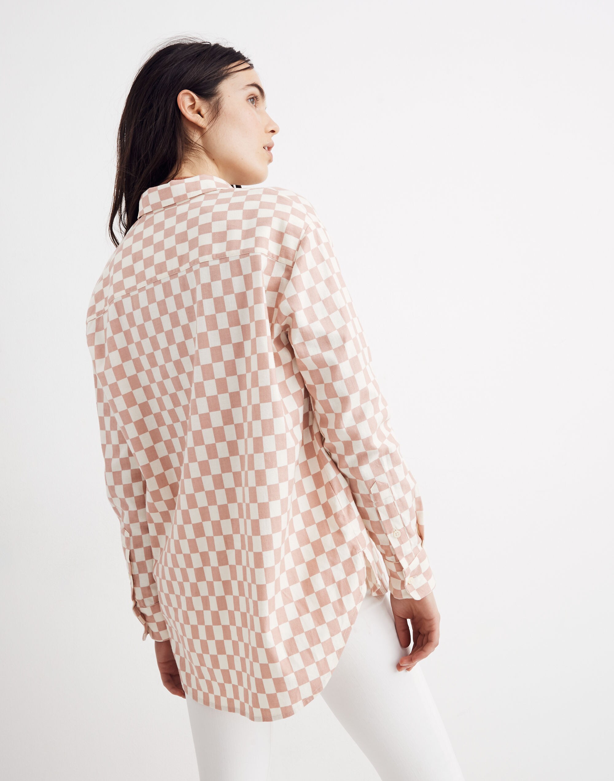 Flannel Oversized Ex-Boyfriend Shirt in Checkerboard