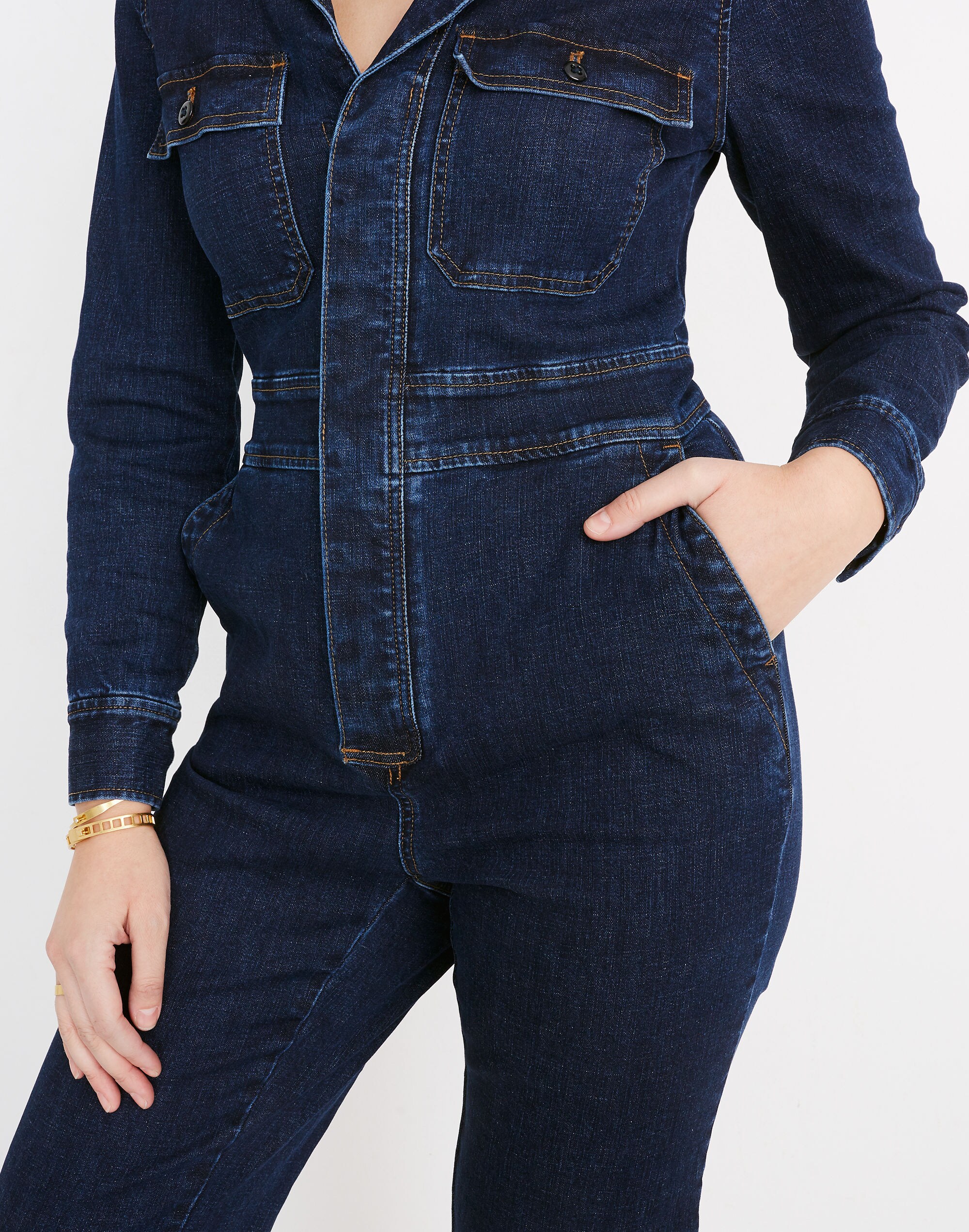 Denim Slim Coverall Jumpsuit