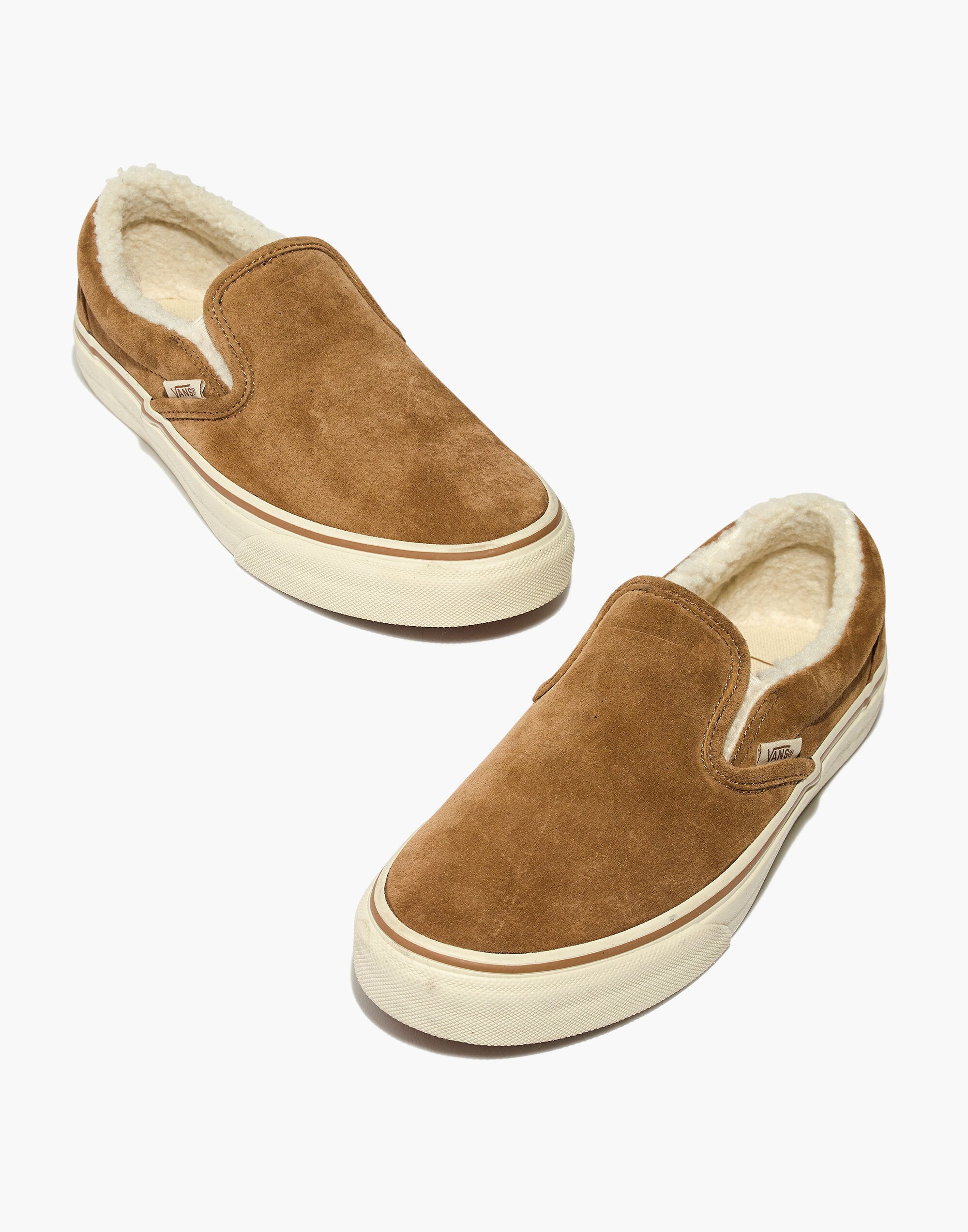 Madewell x Vans&reg; Unisex Slip-On Sneakers in Suede and Sherpa