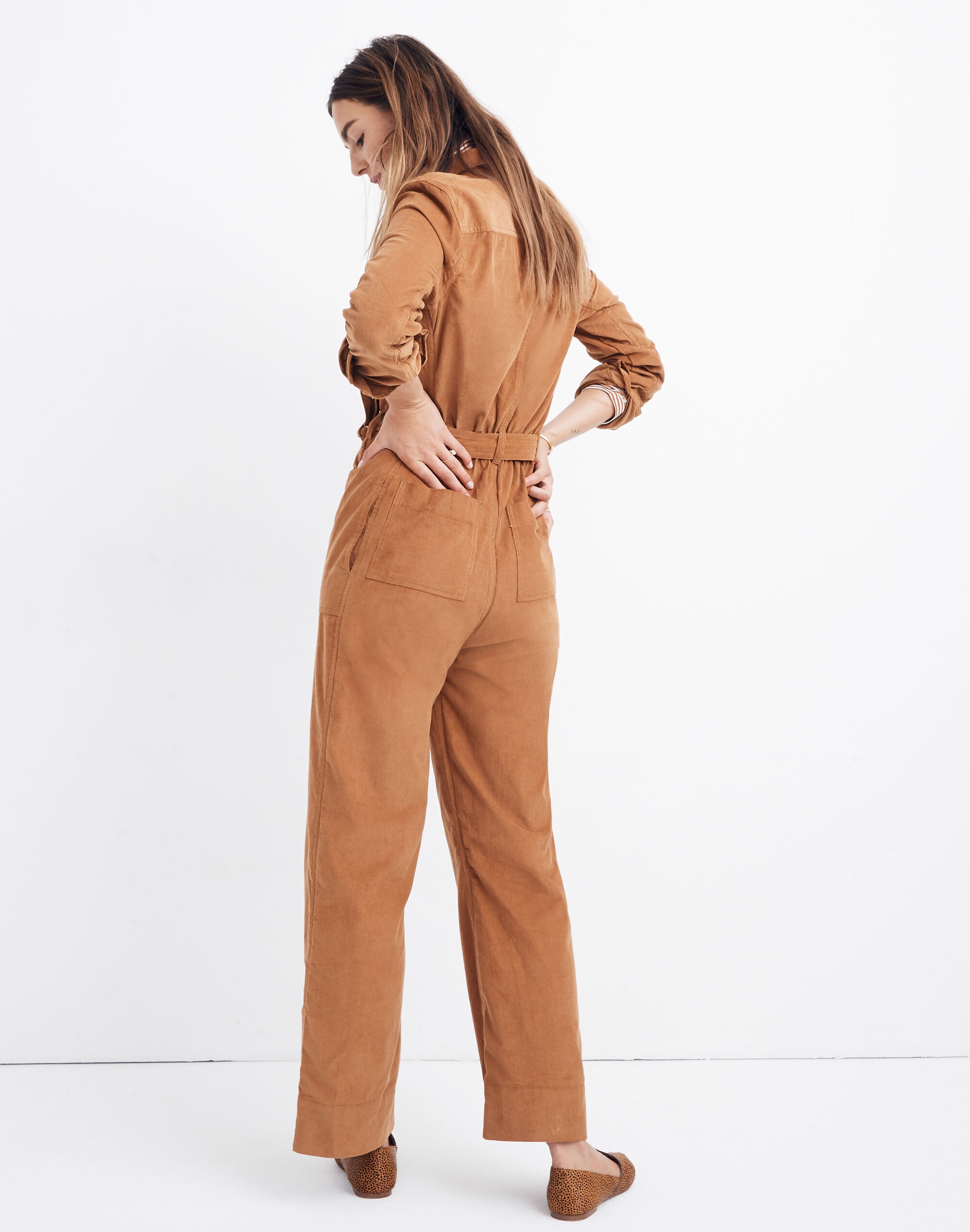 Corduroy Belted Jumpsuit