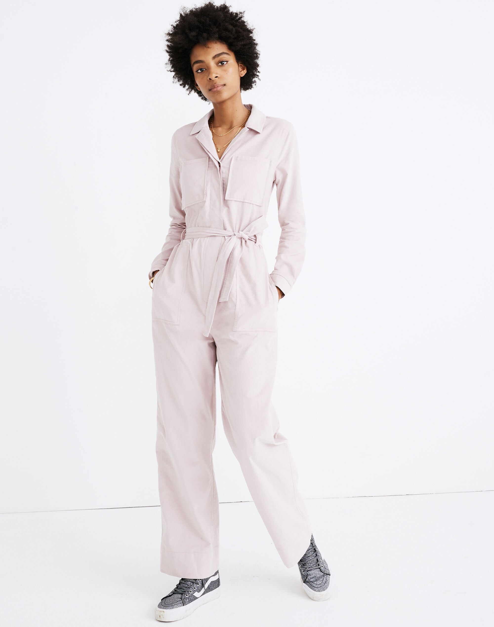 Corduroy Belted Jumpsuit