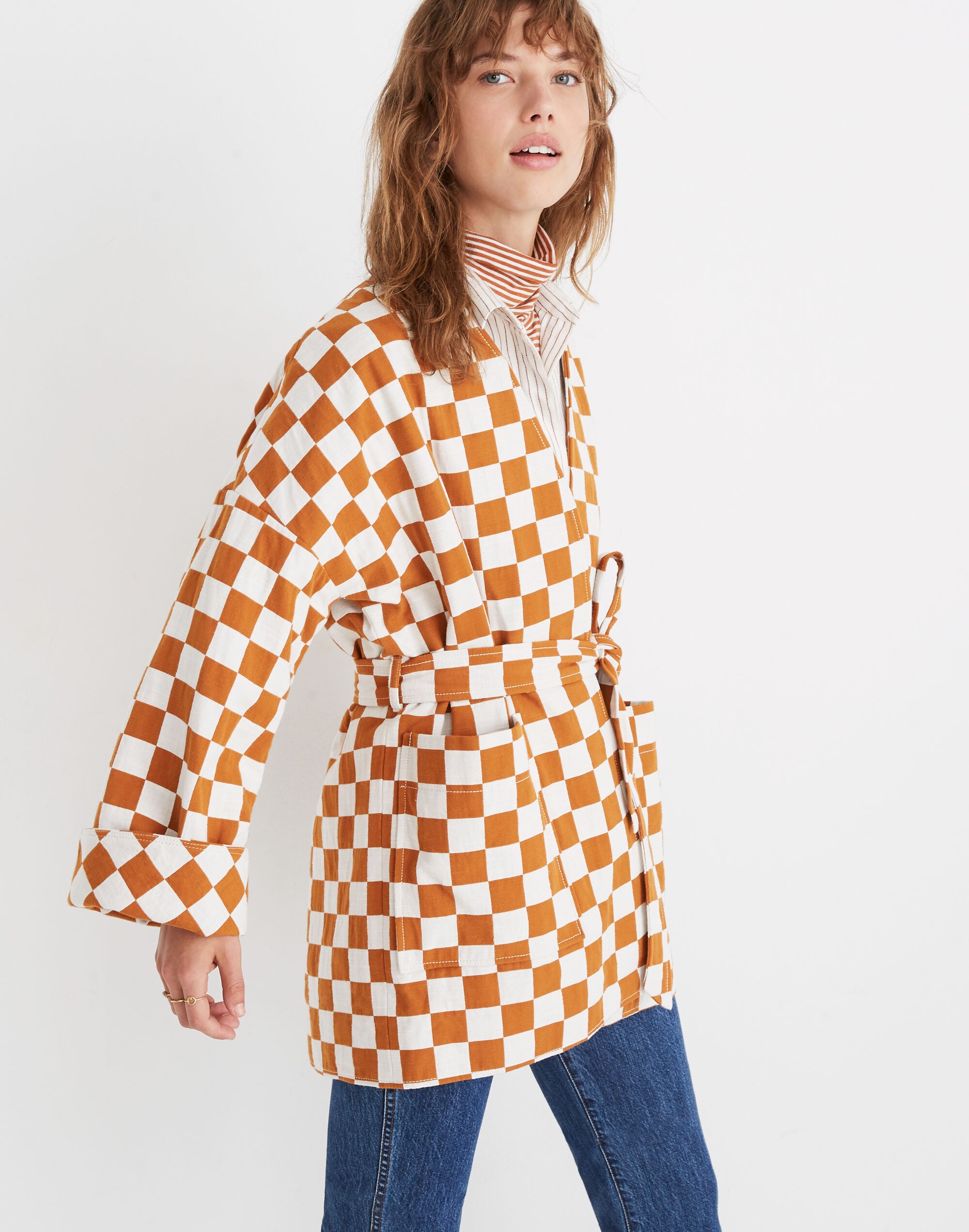 Checkerboard Wrap Jacket