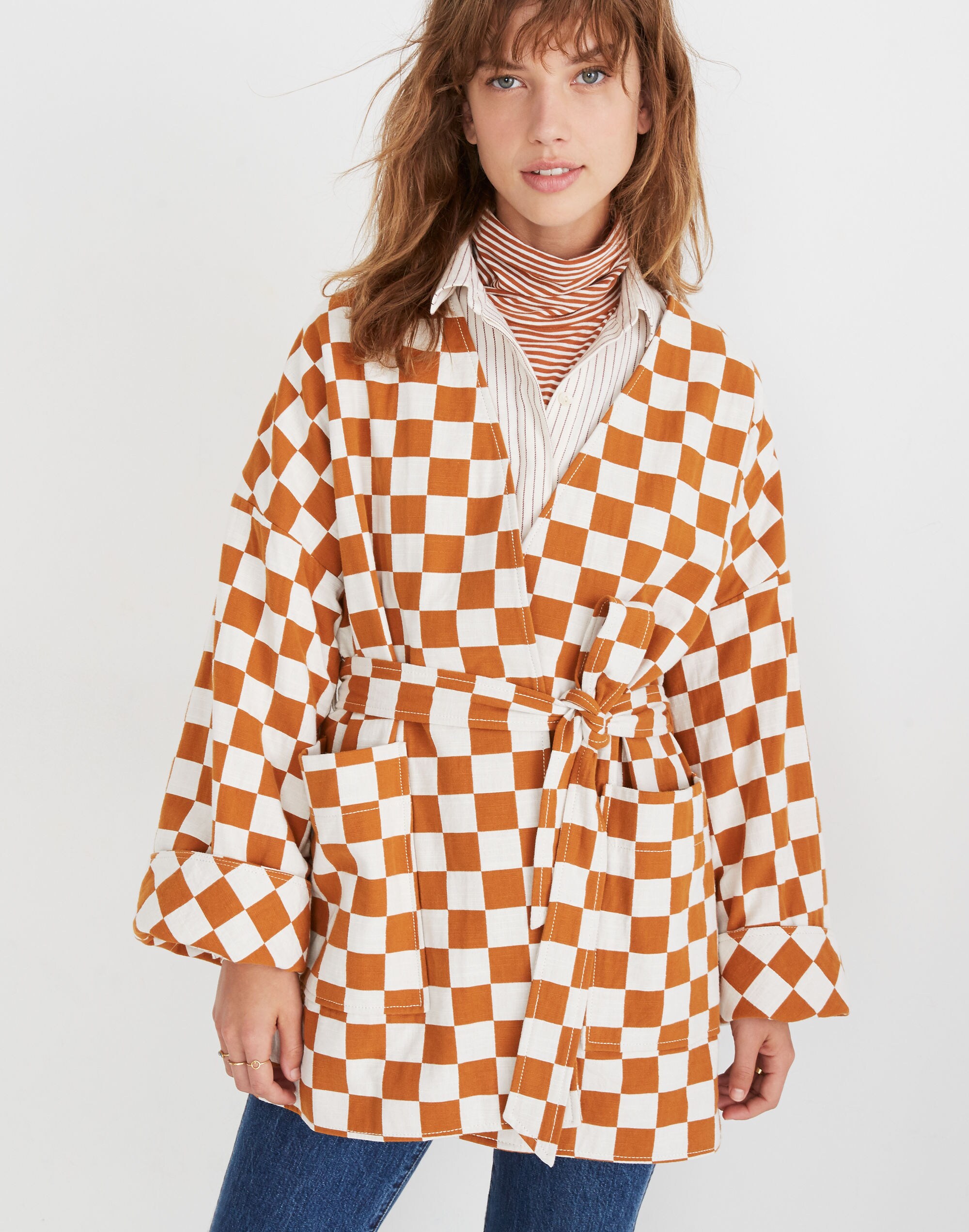 Checkerboard Wrap Jacket