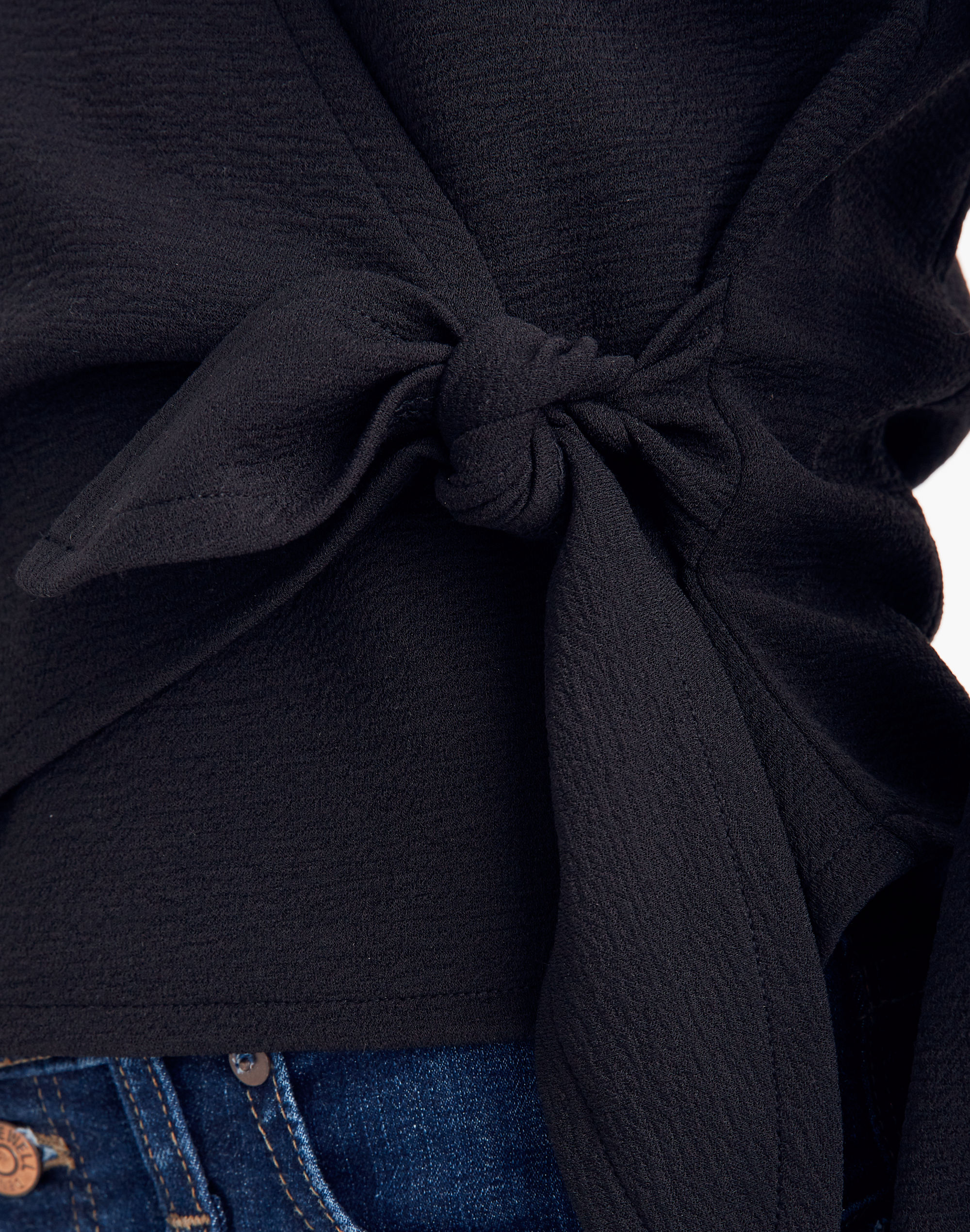 Texture &amp; Thread Crepe Wrap Top