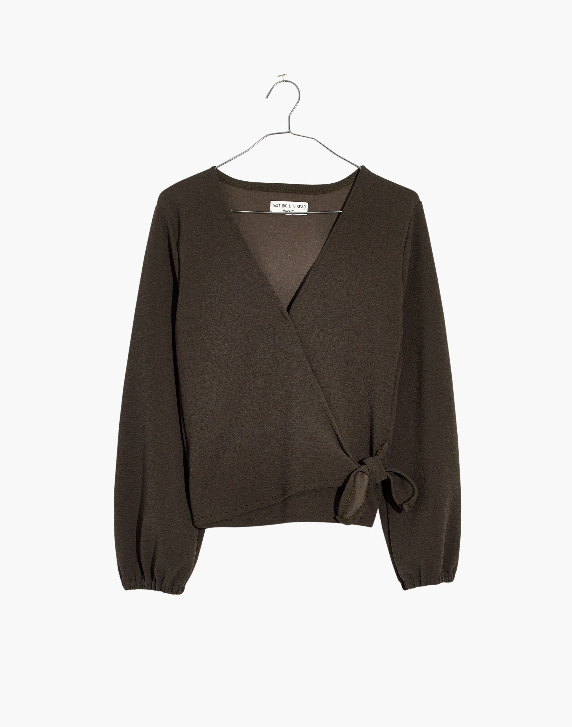 Texture &amp; Thread Crepe Wrap Top