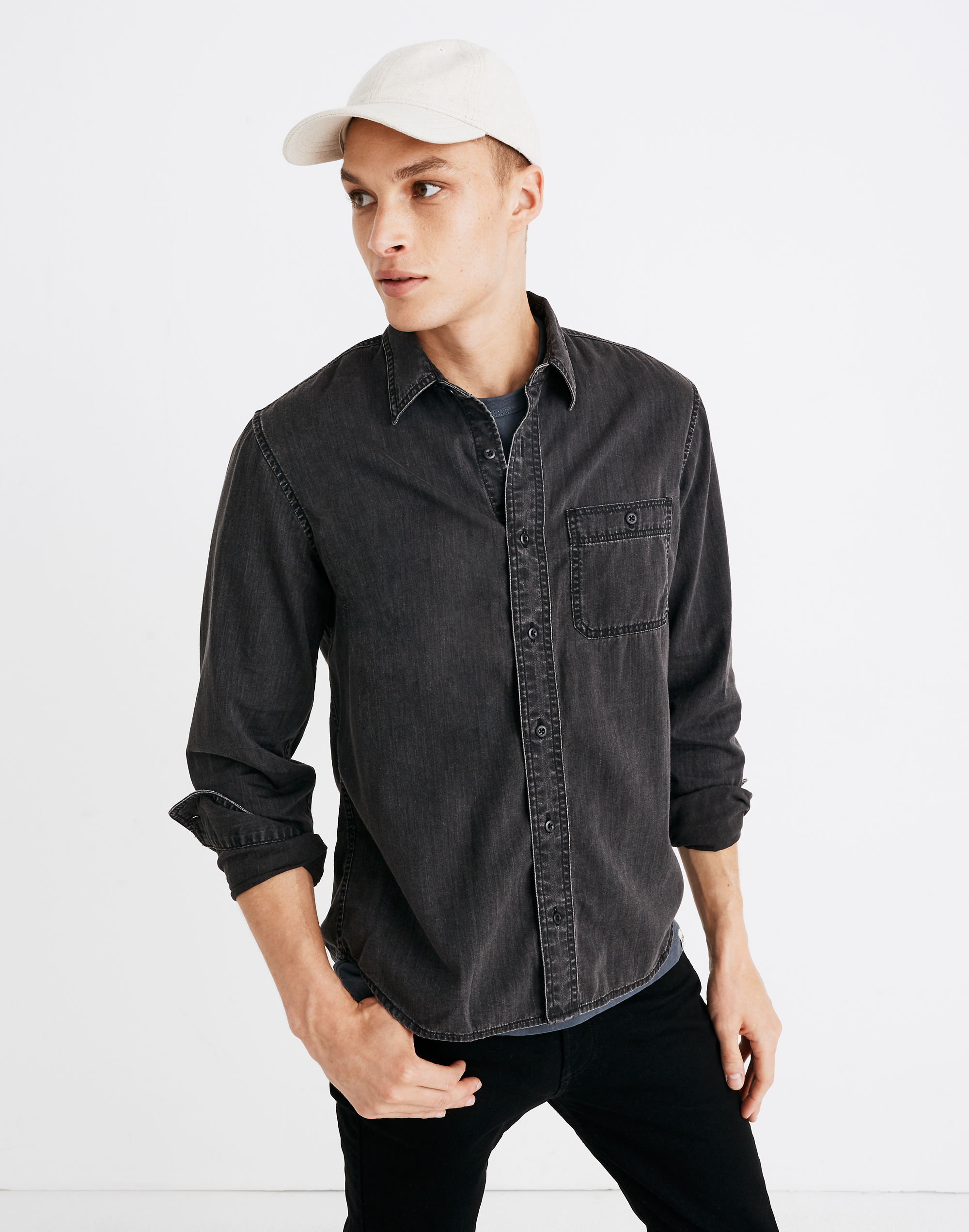 Denim Button-Down Shirt in Cutler Wash